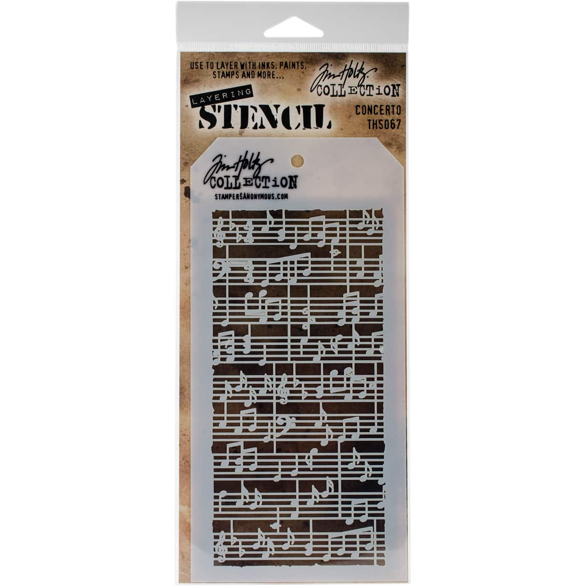 Stampers Anonymous Tim Holtz&#xAE; Concerto Layered Stencil, 4&#x22; x 8.5&#x22;