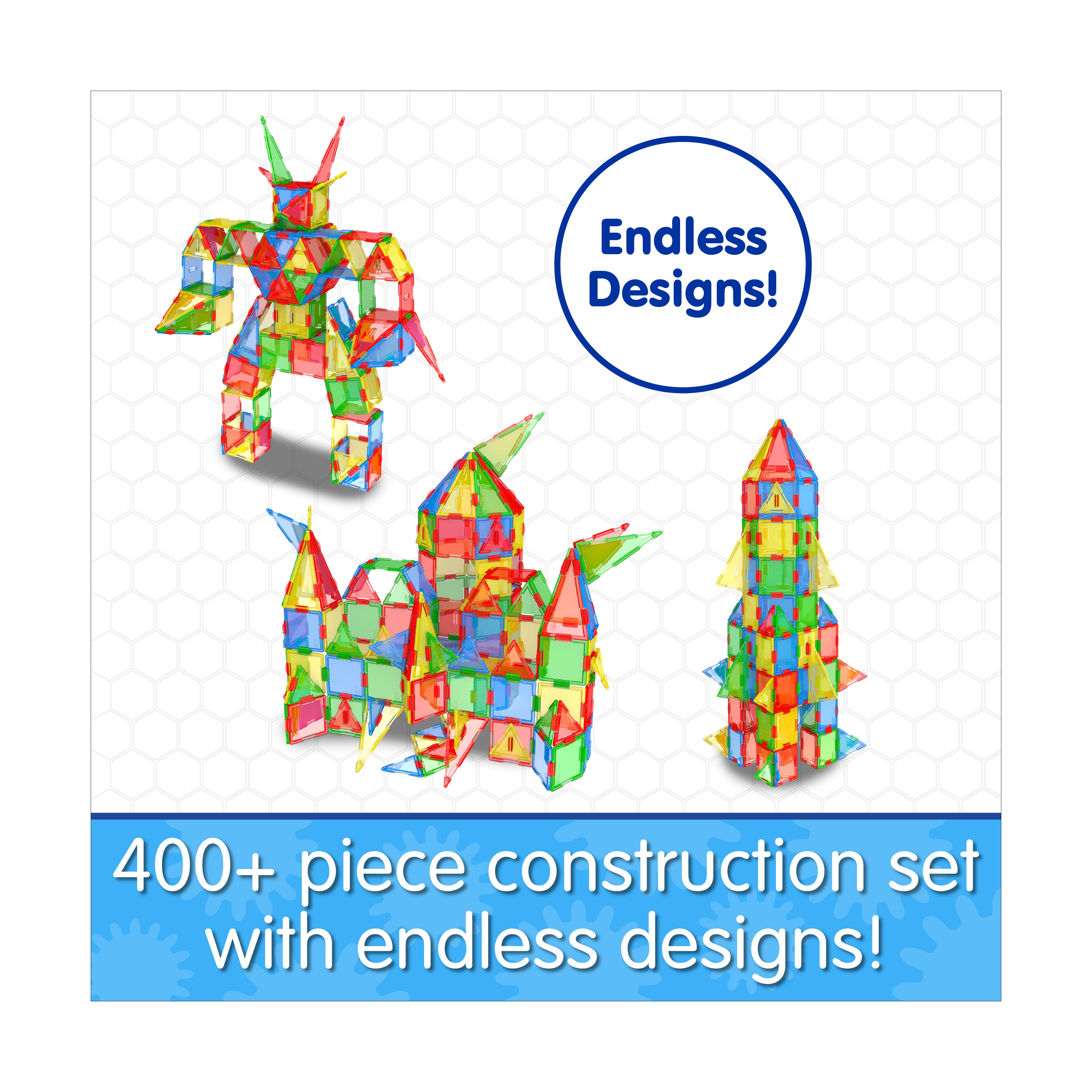 Techno Tiles - Super Building Set: Primary Colors: 400+ Pcs