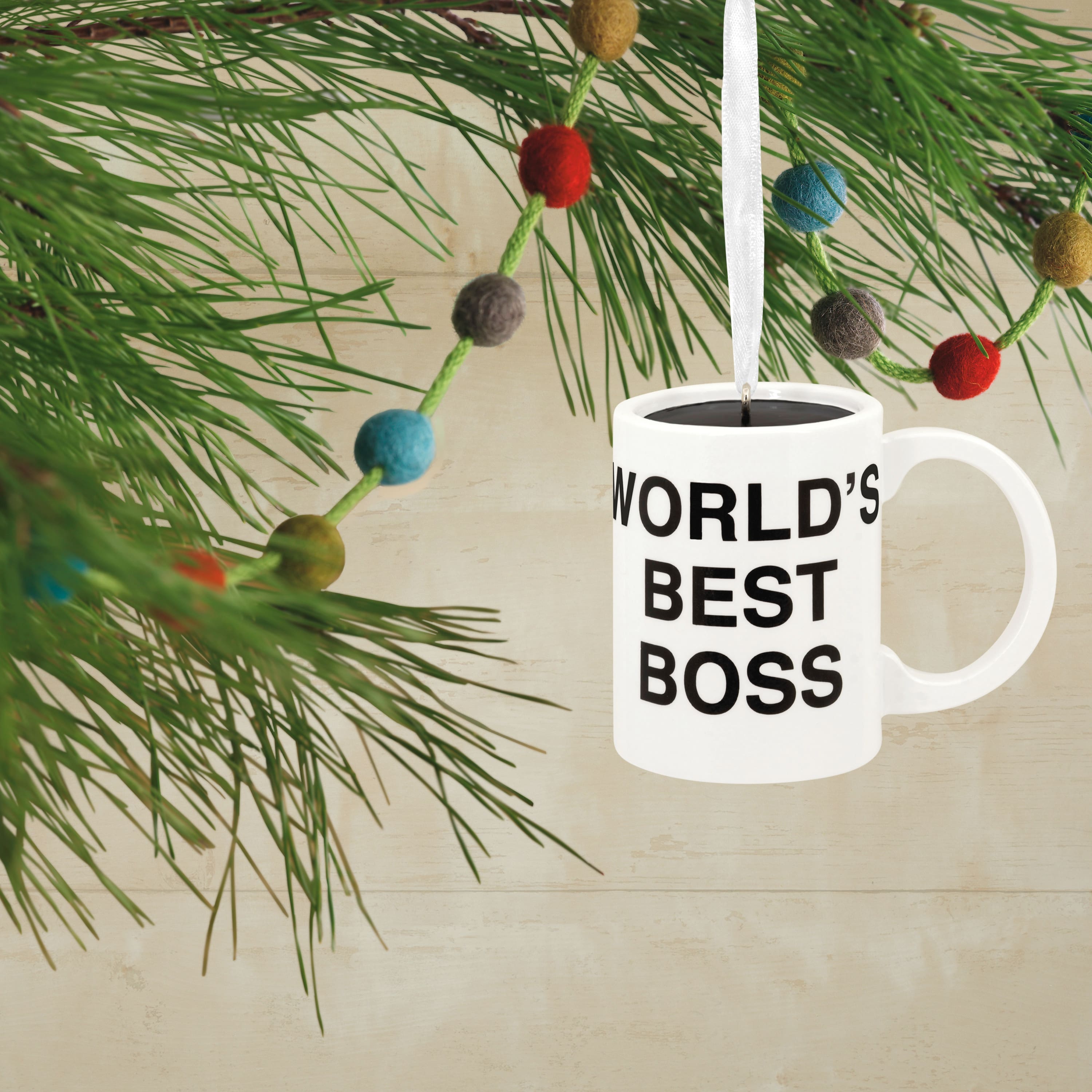 Hallmark 2.5&#x22; The Office World&#x27;s Best Boss Mug Ornament