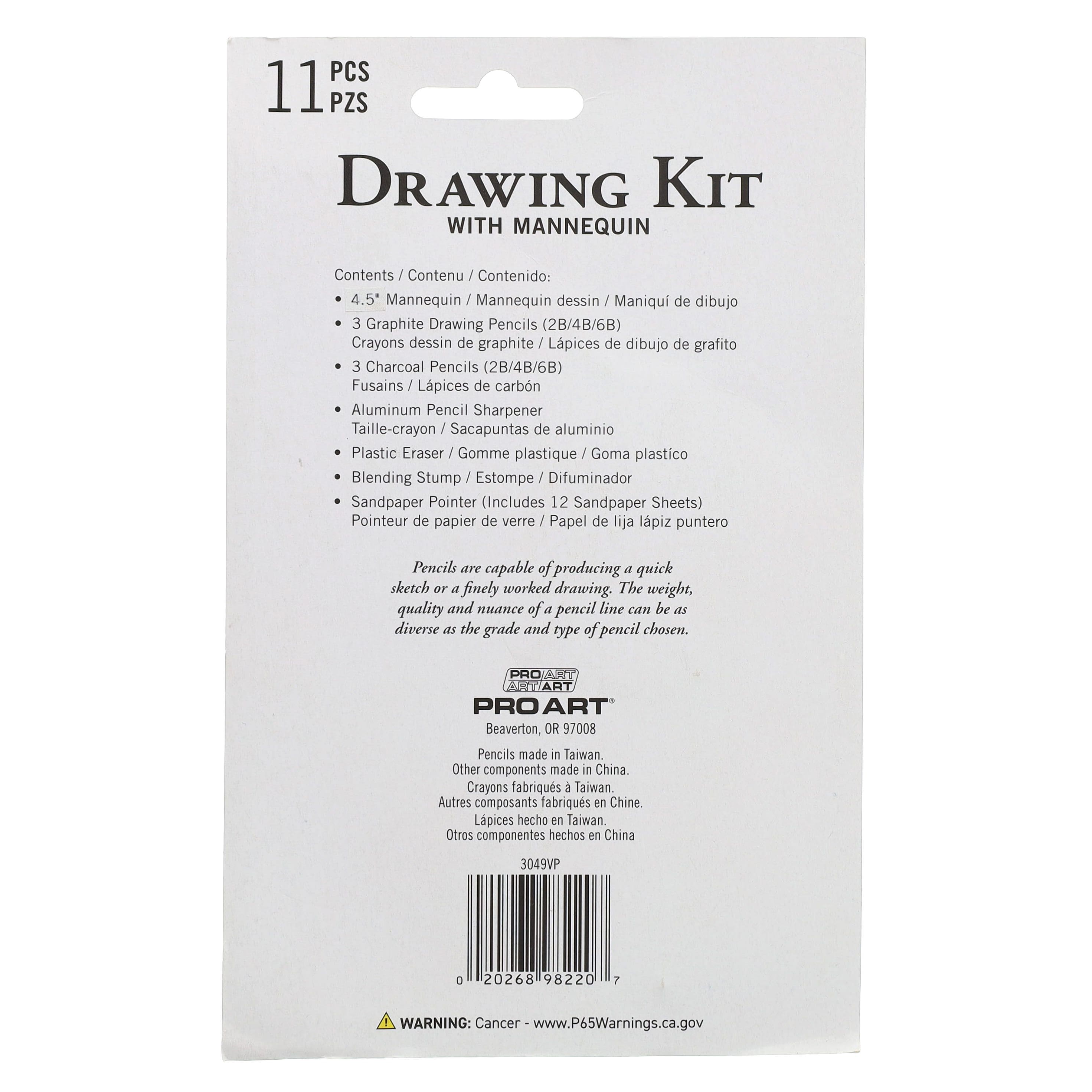 Pro Art® Mannequin All In One Value Pack Drawing Set
