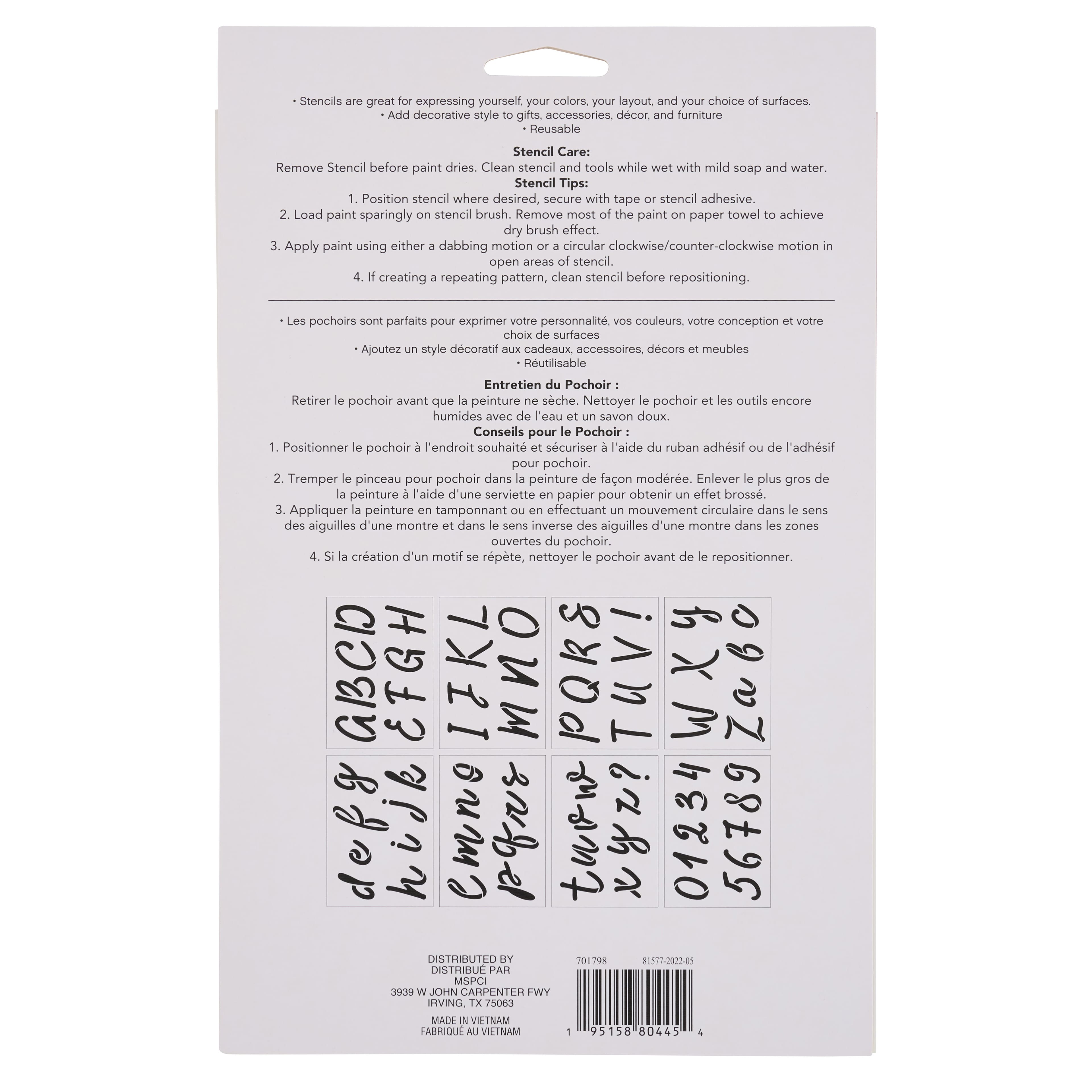 6 Pack: 2.5" Round Script Alphabet Stencils by Craft Smart®