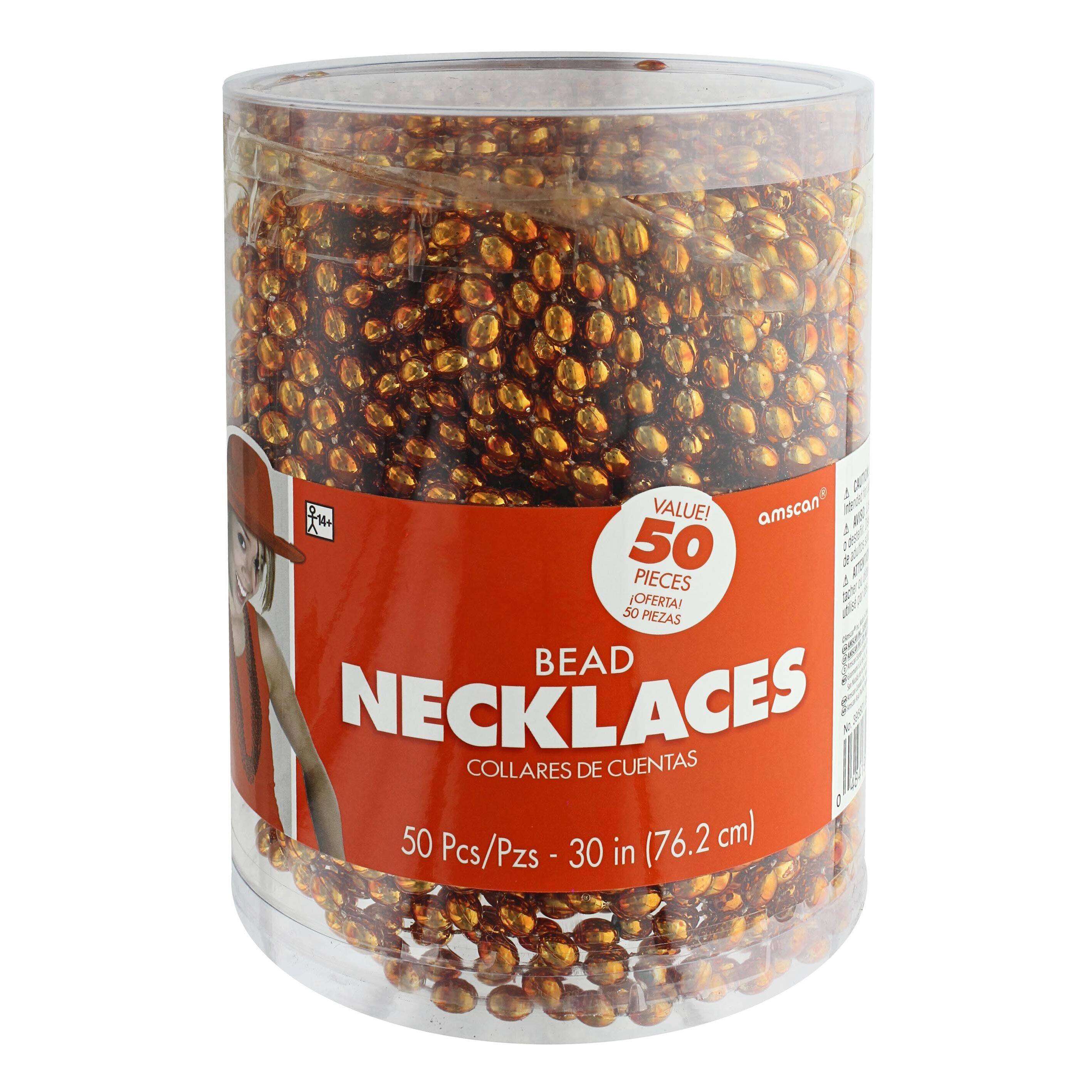 Metallic Red Bead Necklaces 50ct