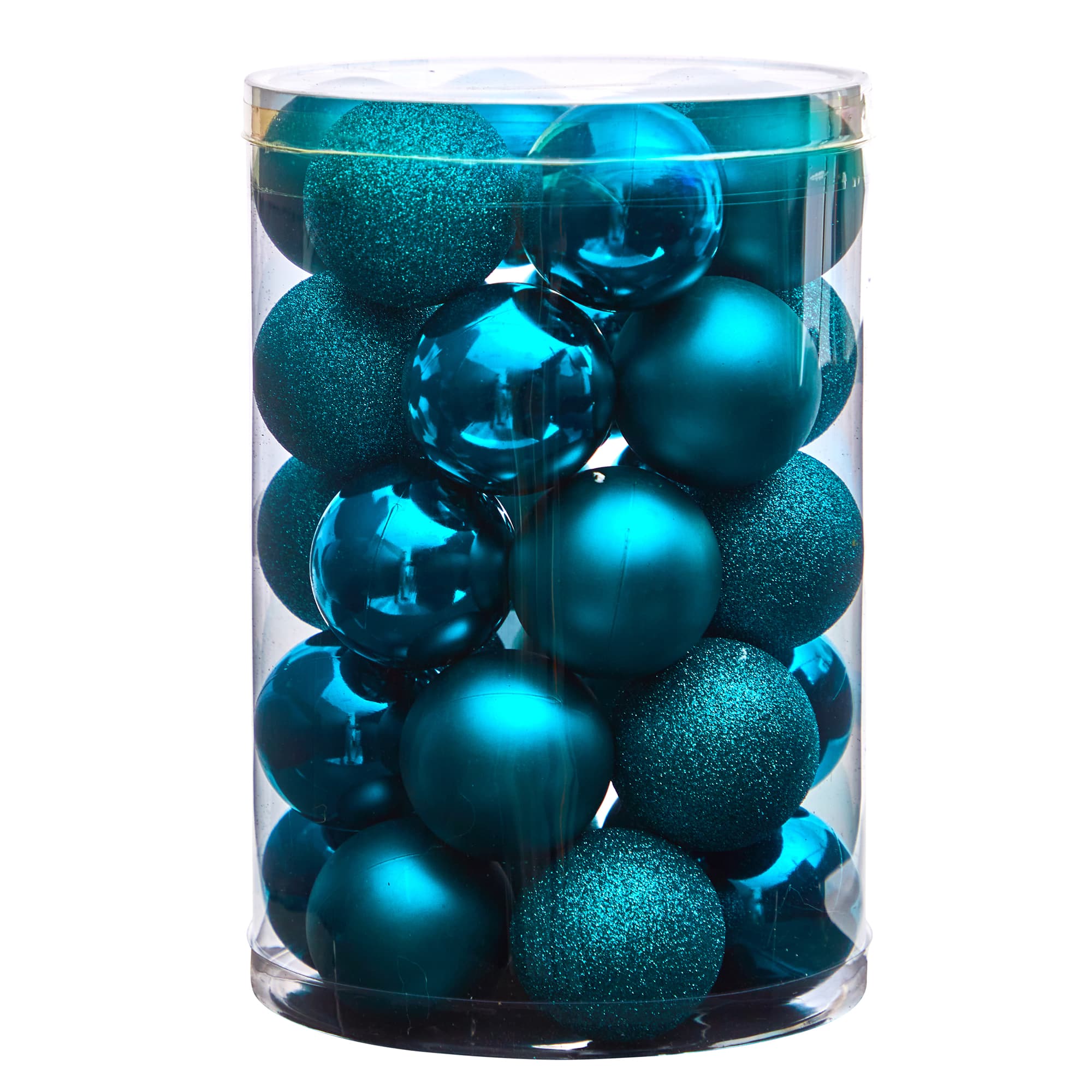 30ct. 2.5&#x22; Teal Shatterproof Christmas Ornaments