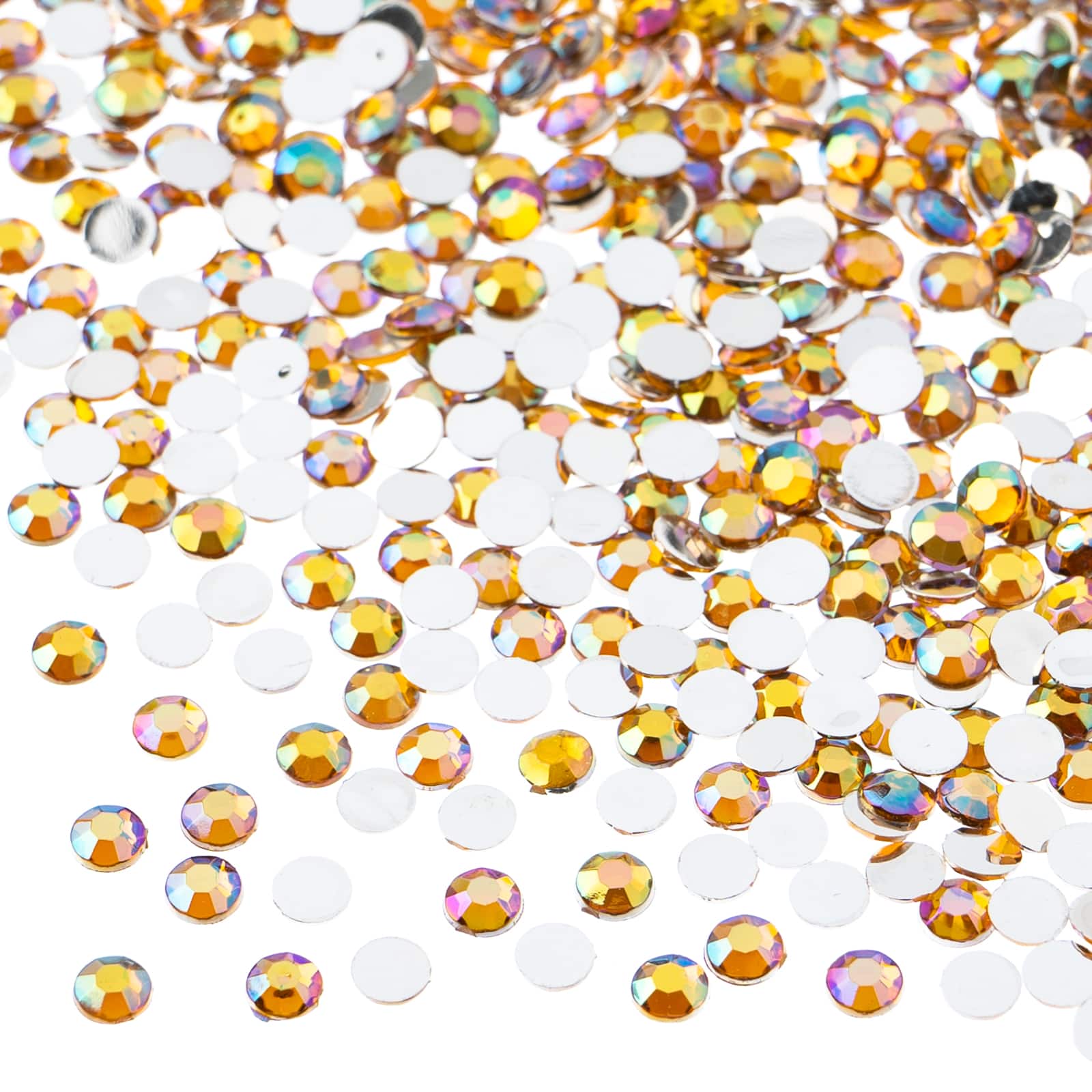 John Bead Acrylic Round Flat Back Rhinestones, 4mm