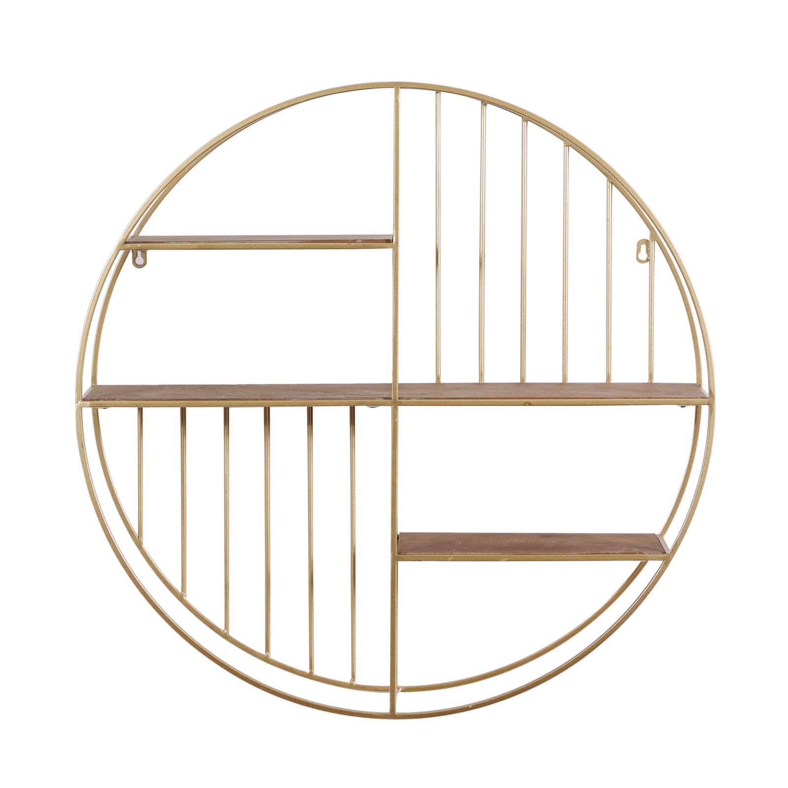 Gold Metal Modern Wall Shelf, 28" x 28" x 7"