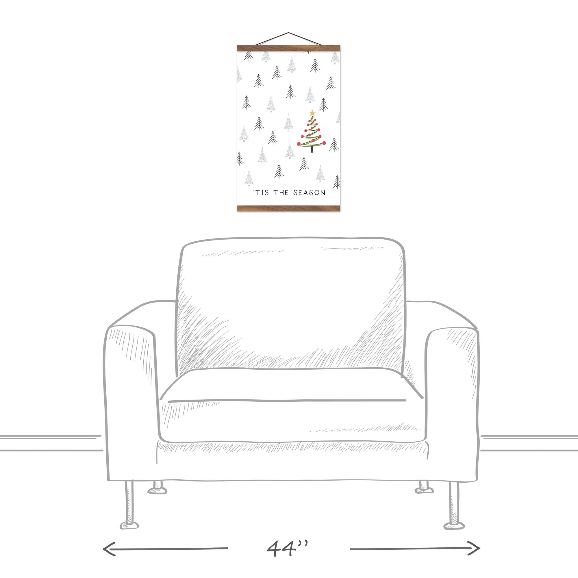 Primitive Winter Forest Teak Hanging Canvas