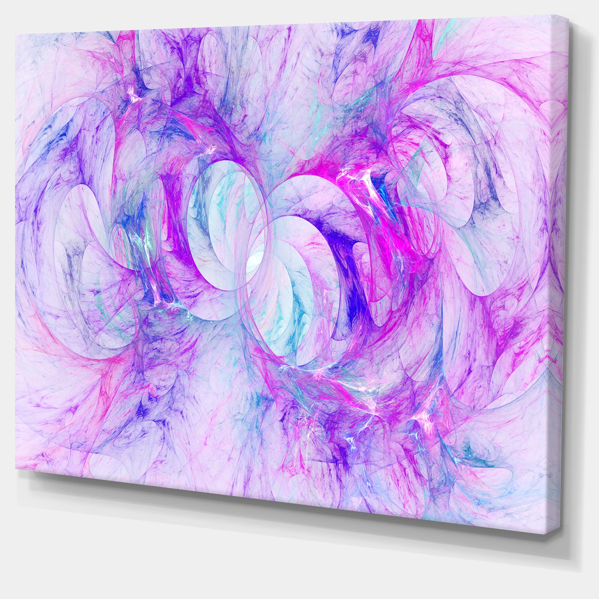 Designart - Light Purple Fractal Texture - Abstract Canvas Art Print