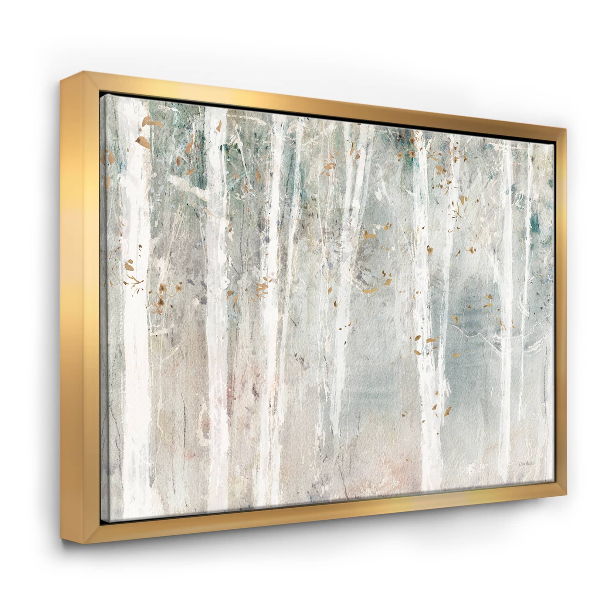 Designart - A Woodland Walk into the Forest VII - Modern Farmhouse Canvas in Gold Frame