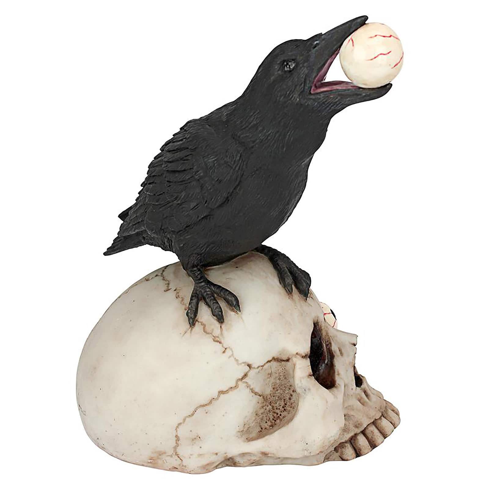 Design Toscano 5.5&#x22; All-Seeing Harbinger of Doom Raven &#x26; Skull Statue