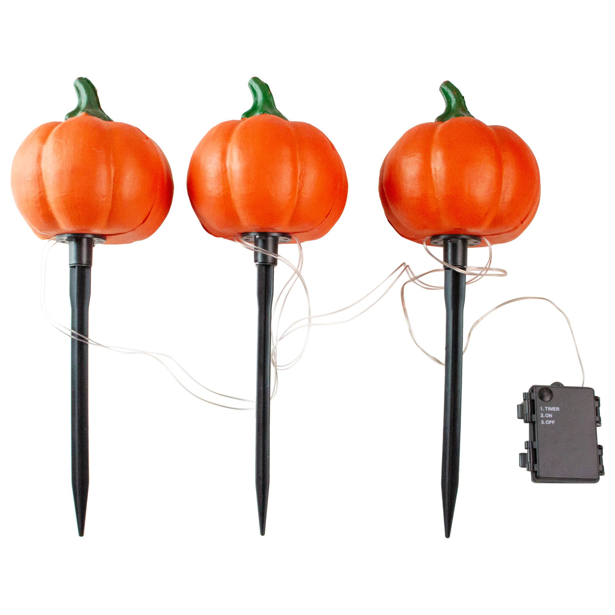 Lighted Jack-o-Lantern Halloween Pathway Markers Set, 3ct.