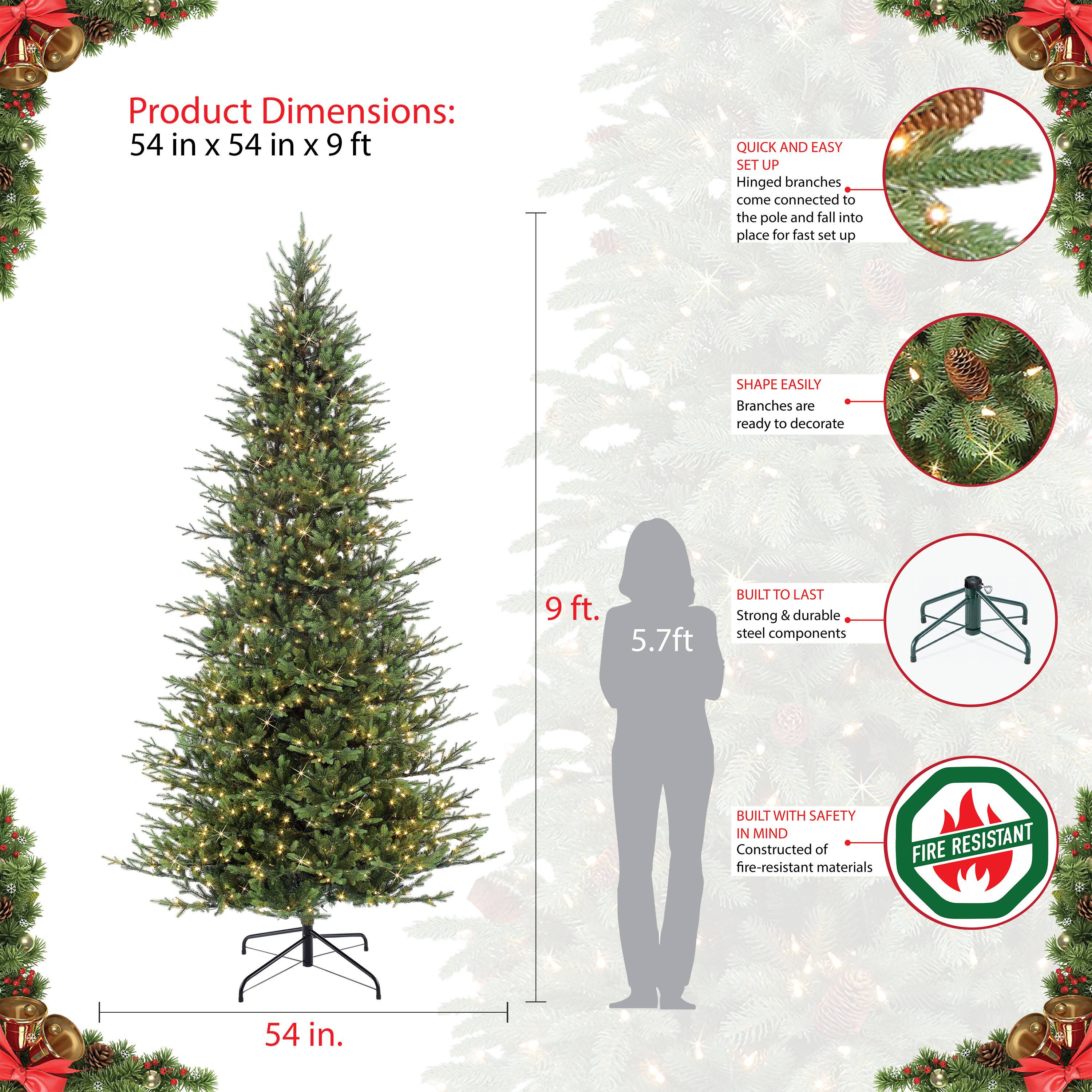 9ft. Pre-Lit Slim Balsam Fir Artificial Christmas Tree, Clear Lights