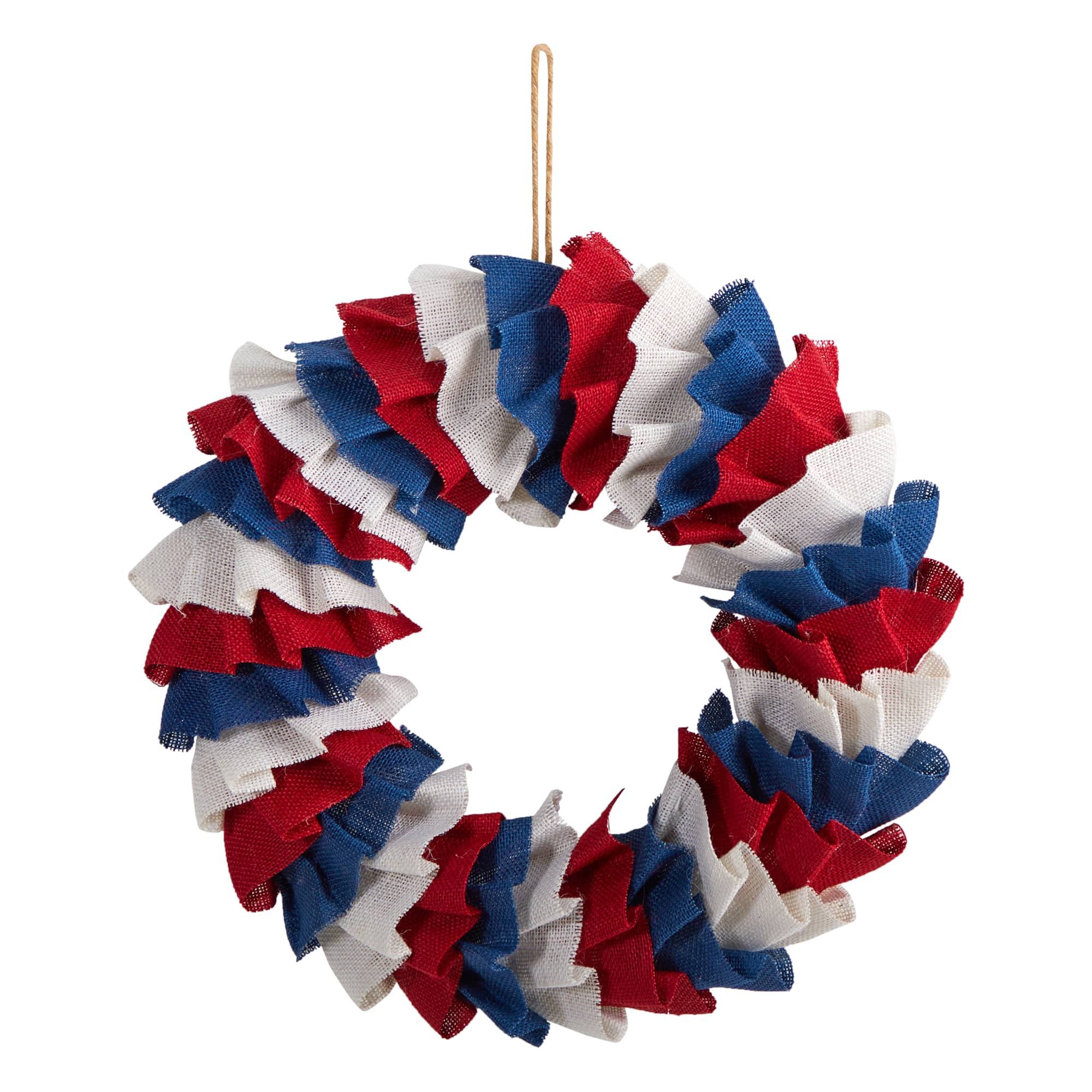 18" Red, White & Blue Americana Burlap Wreath