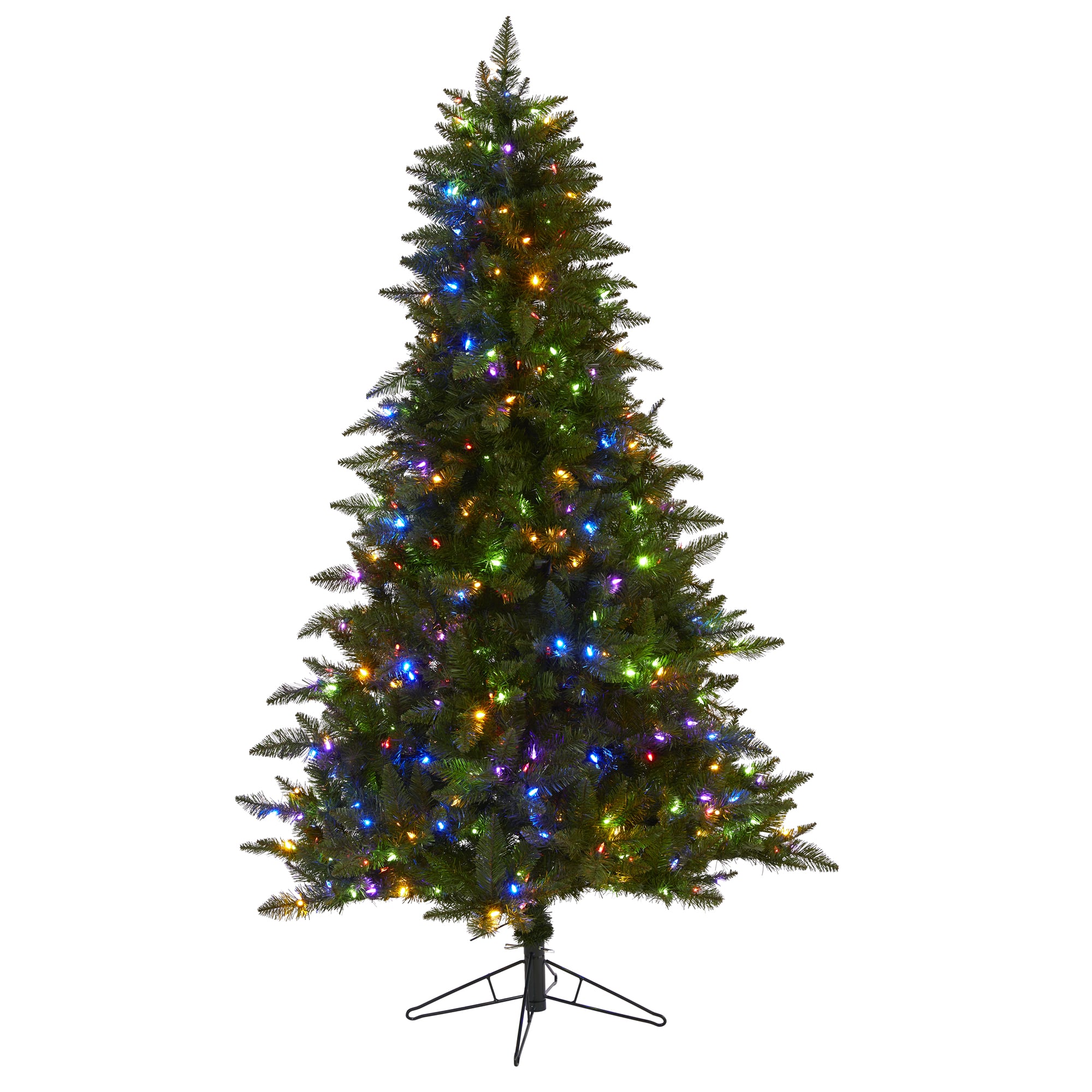 6.5ft. Pre-Lit Vermont Spruce Artificial Christmas Tree, Color Changing LED Lights
