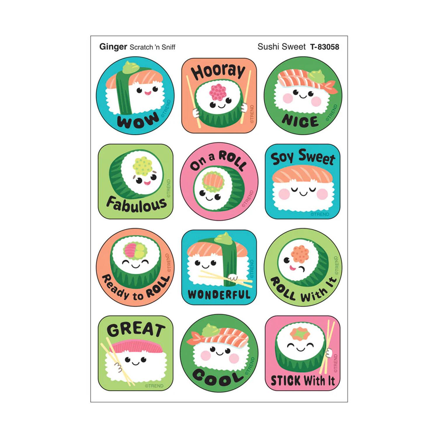 TREND Enterprises® Sushi Sweet, Ginger Scent Scratch 'n Sniff Stinky Stickers®, 6 Packs of 48