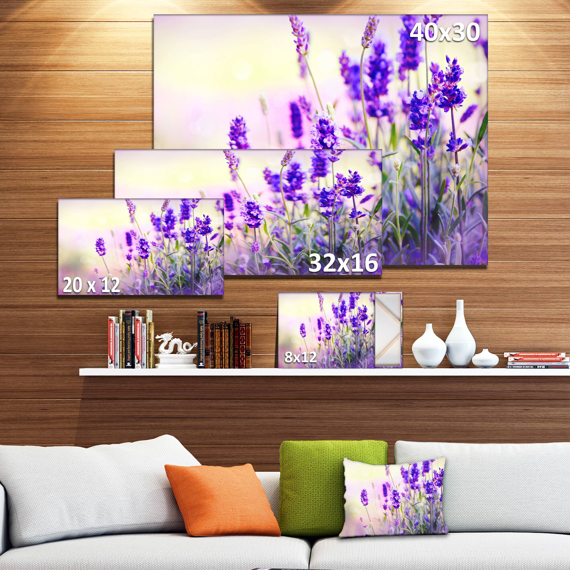Designart - Purple Lavender Field - Floral Photography Canvas Art Print