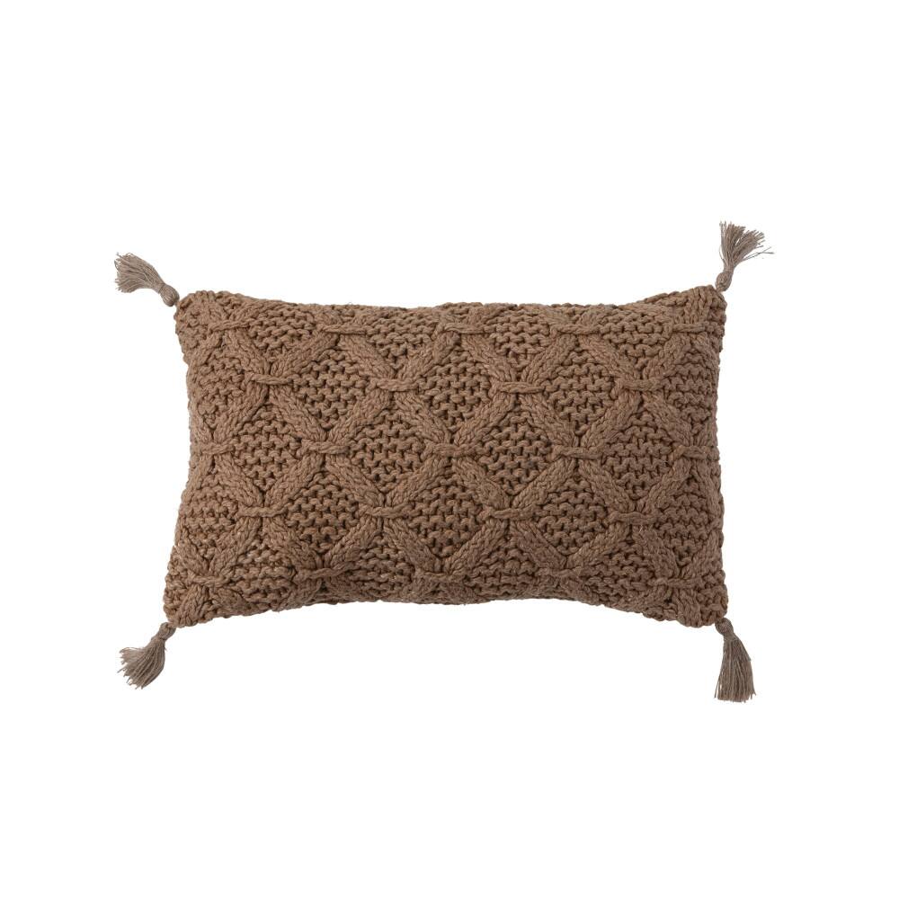 Hello Honey® Cotton Slub Lumbar Pillow with Diamond Weave and Tassels