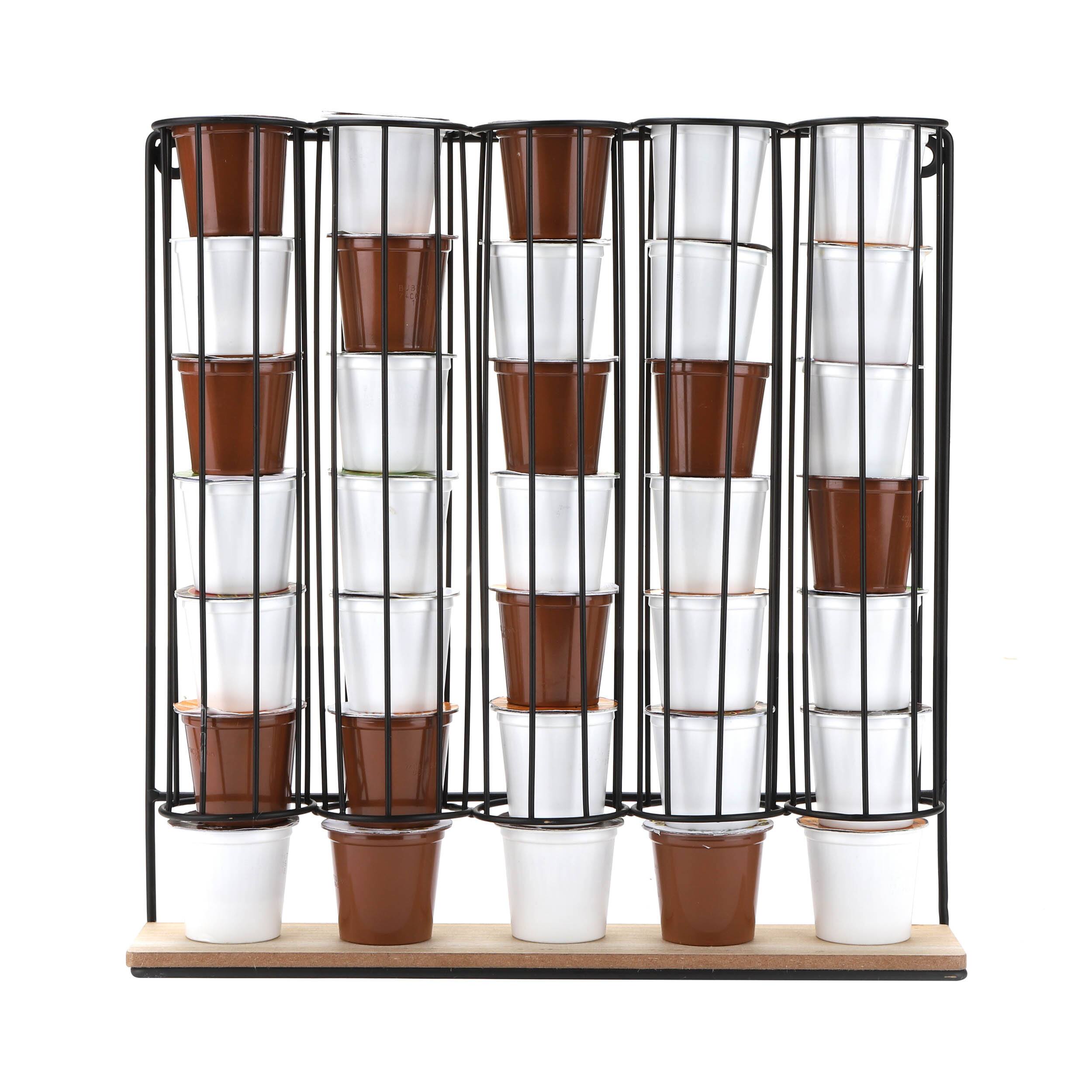 Mind Reader Black 5 Compartment Single Serve Coffee Pod Dispenser Wall Mount