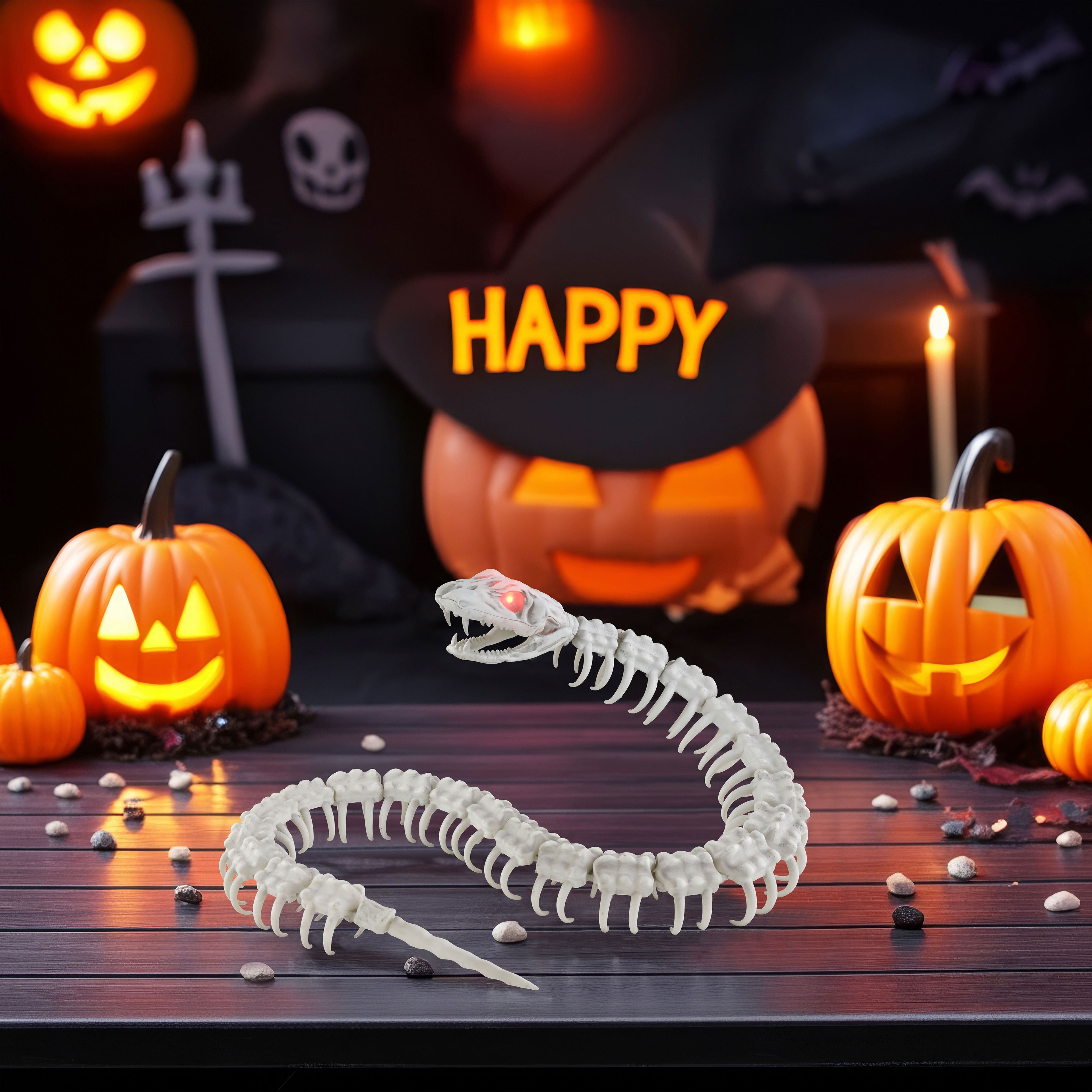 4.7ft. Sound Activated Snake Skeleton with Red Light-Up Eyes by Ashland&#xAE;