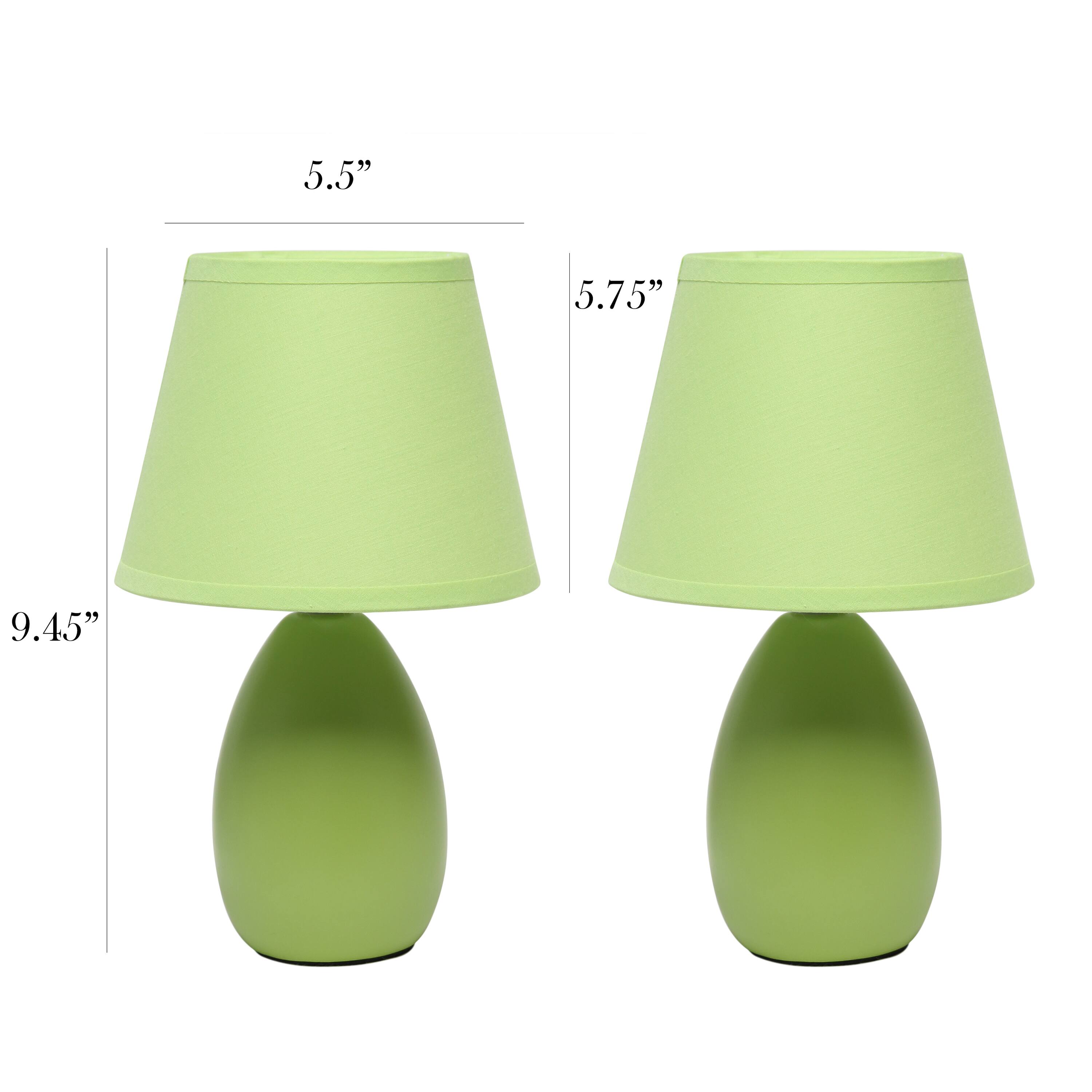 Simple Designs Mini Egg Oval Ceramic Table Lamp