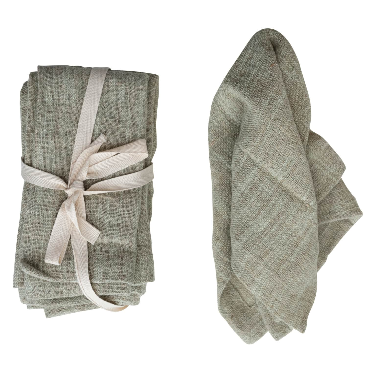 Sage Woven Cotton & Linen Napkins Set