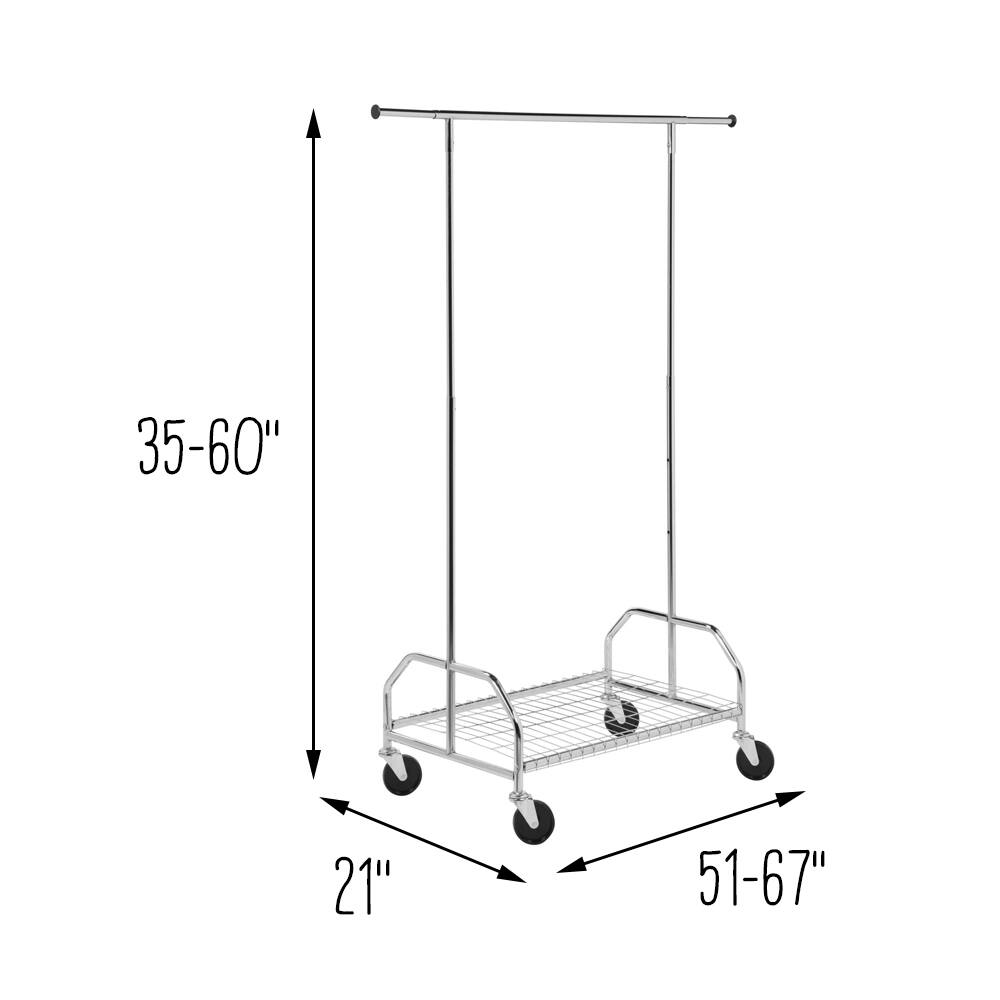 Honey Can Do Rolling Garment Rack w/ Bottom Shelf