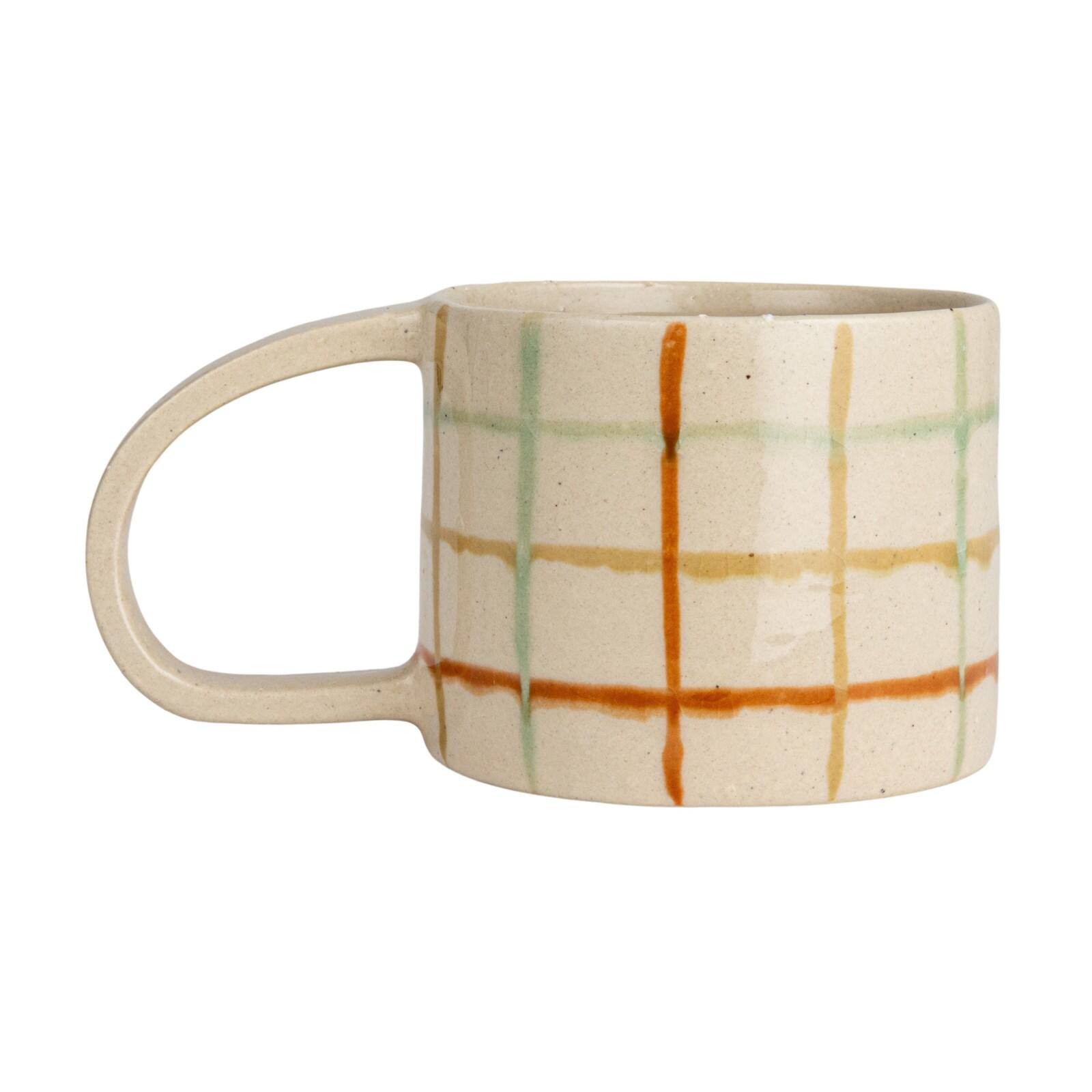 Hello Honey&#xAE; 12oz. Multicolor Stoneware Mugs with Checkered Pattern, 4ct.