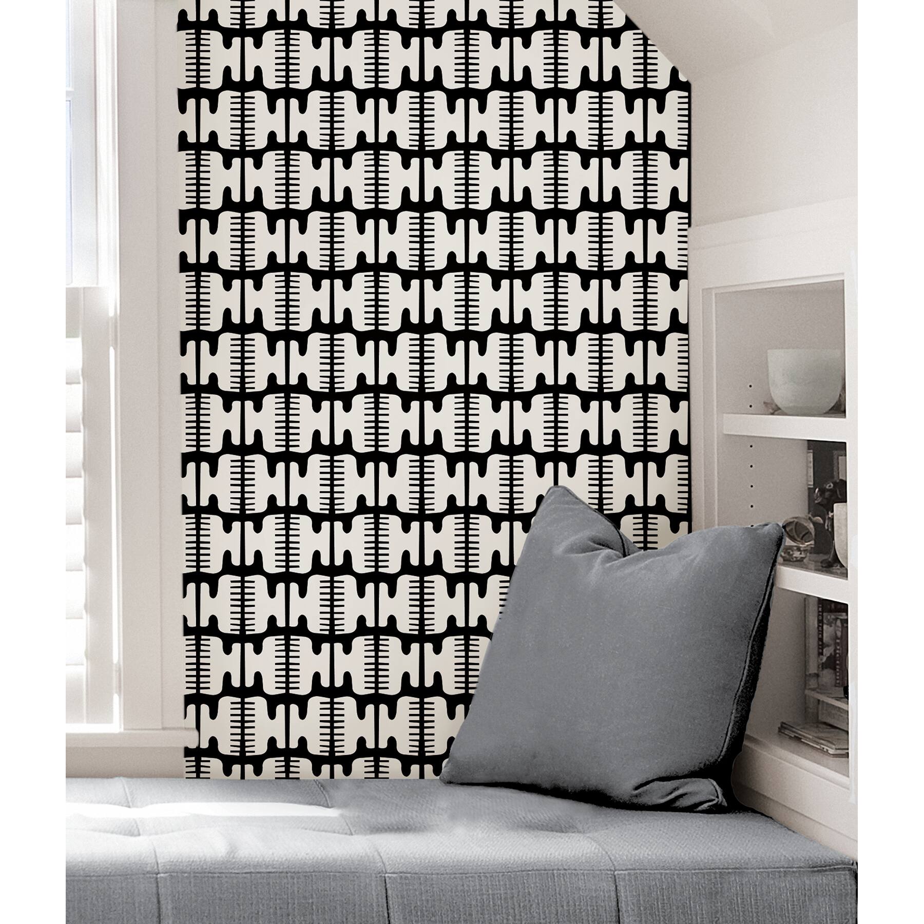 NuWallpaper Black Pepper Paperie Shift Peel &#x26; Stick Wallpaper