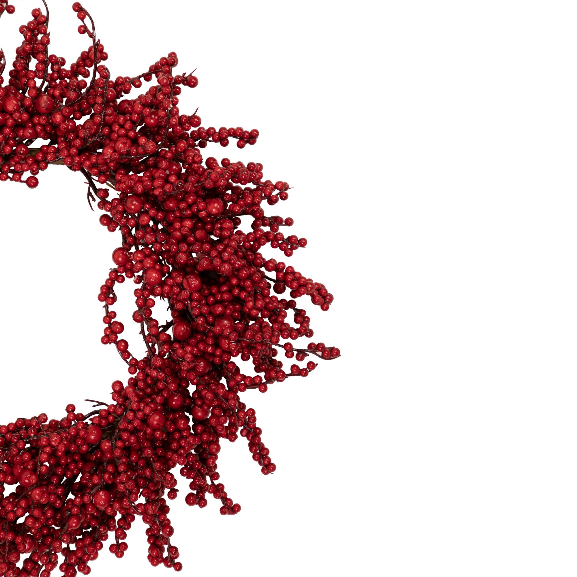 22" Red Berries Artificial Christmas Wreath