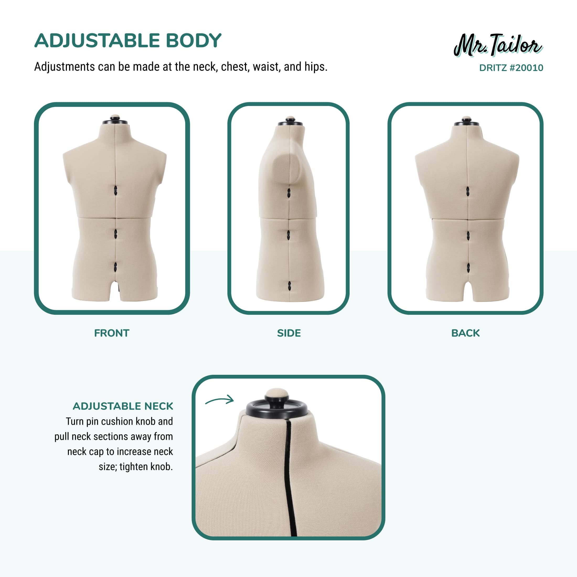 Dritz&#xAE; Mr. Tailor Male Dress Form with Adjustable Tri-Pod Stand