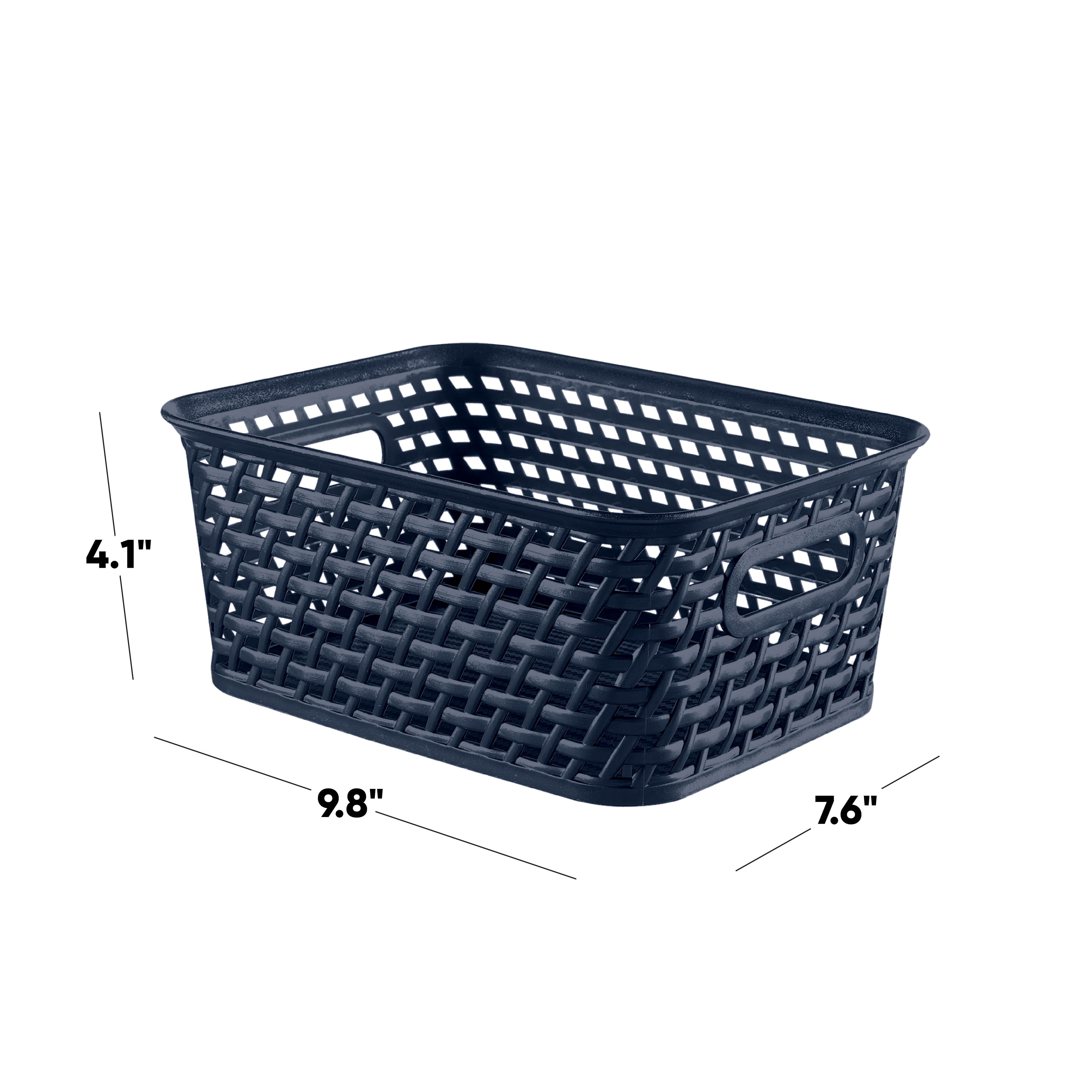Navy Blue Woven Plastic Basket by Ashland&#xAE;