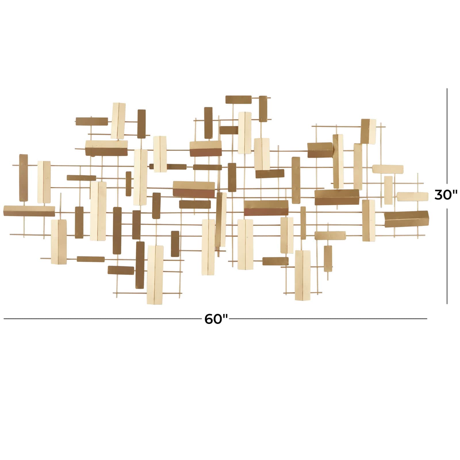 CosmoLiving by Cosmopolitan 60" Metal 3D Stripes Geometric Wall Décor