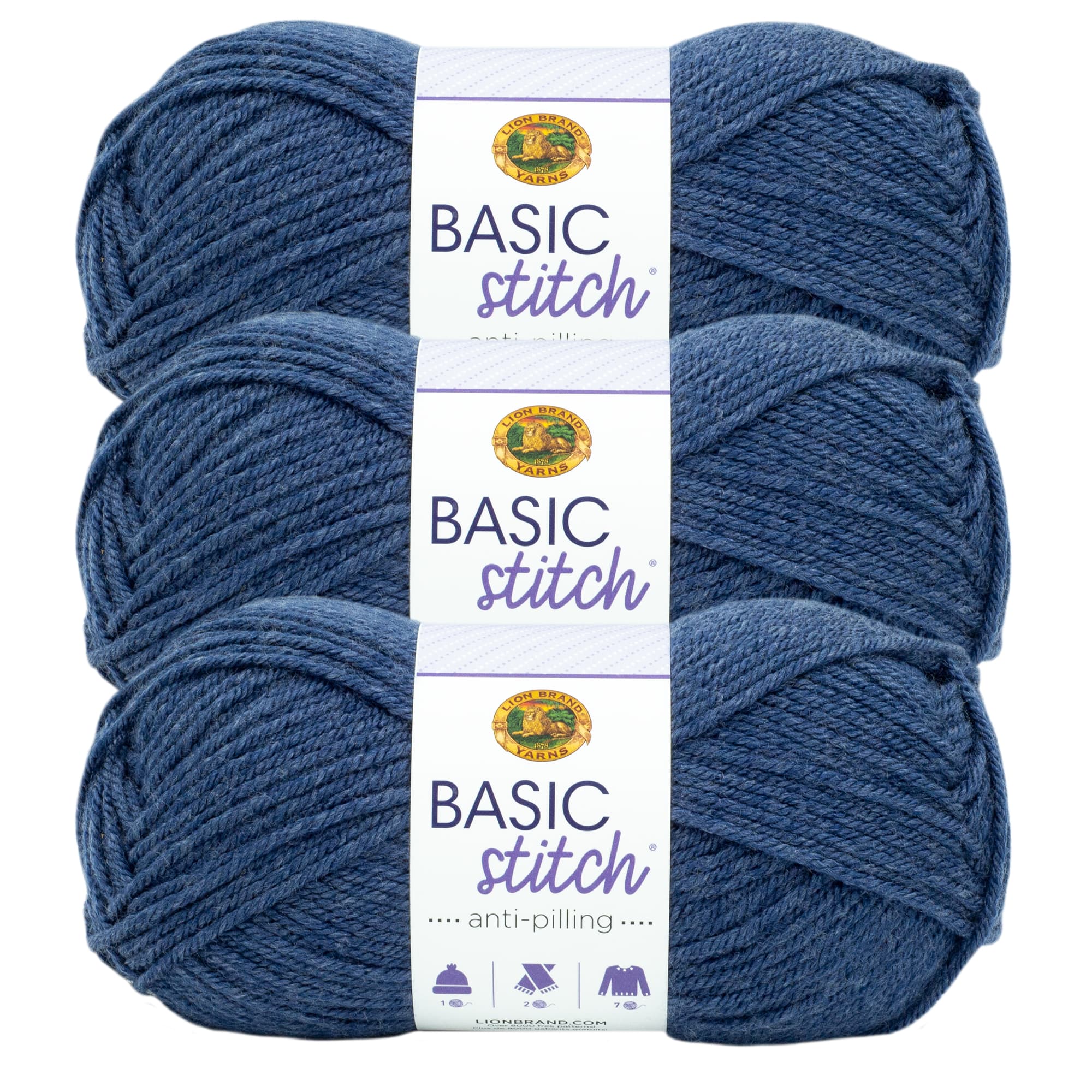 3 Pack Lion Brand® Basic Stitch Anti Pilling™ Yarn
