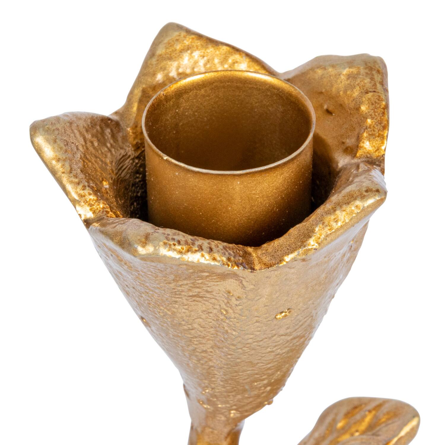 Hello Honey&#xAE; Gold 10.5&#x22; Single Taper Metal Candelabra