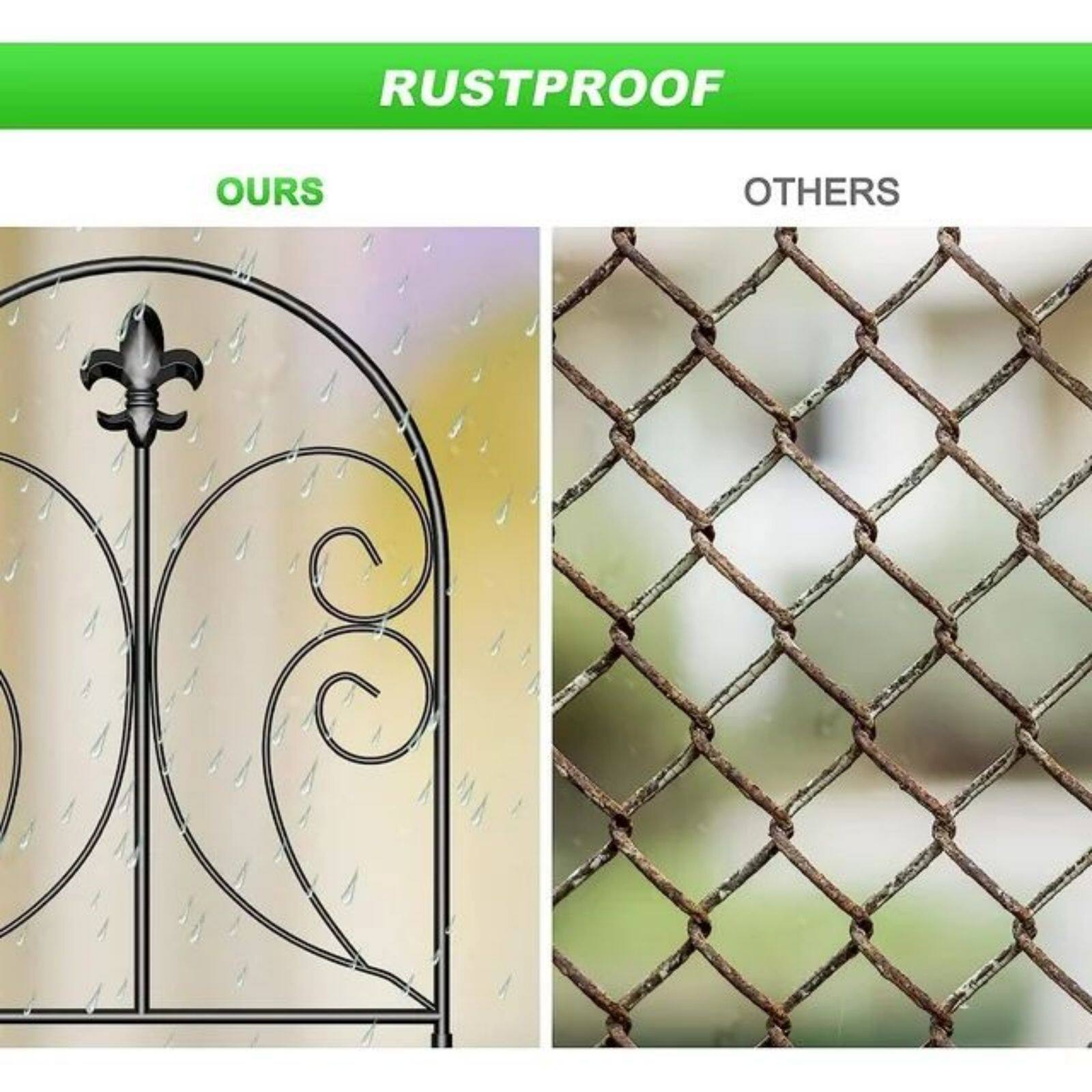 NEX 10ft. Black Decorative Butterfly Garden Fence