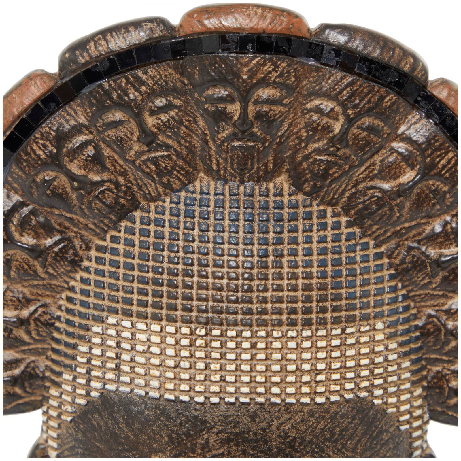 14" Brown Primitive African Mask Sculpture