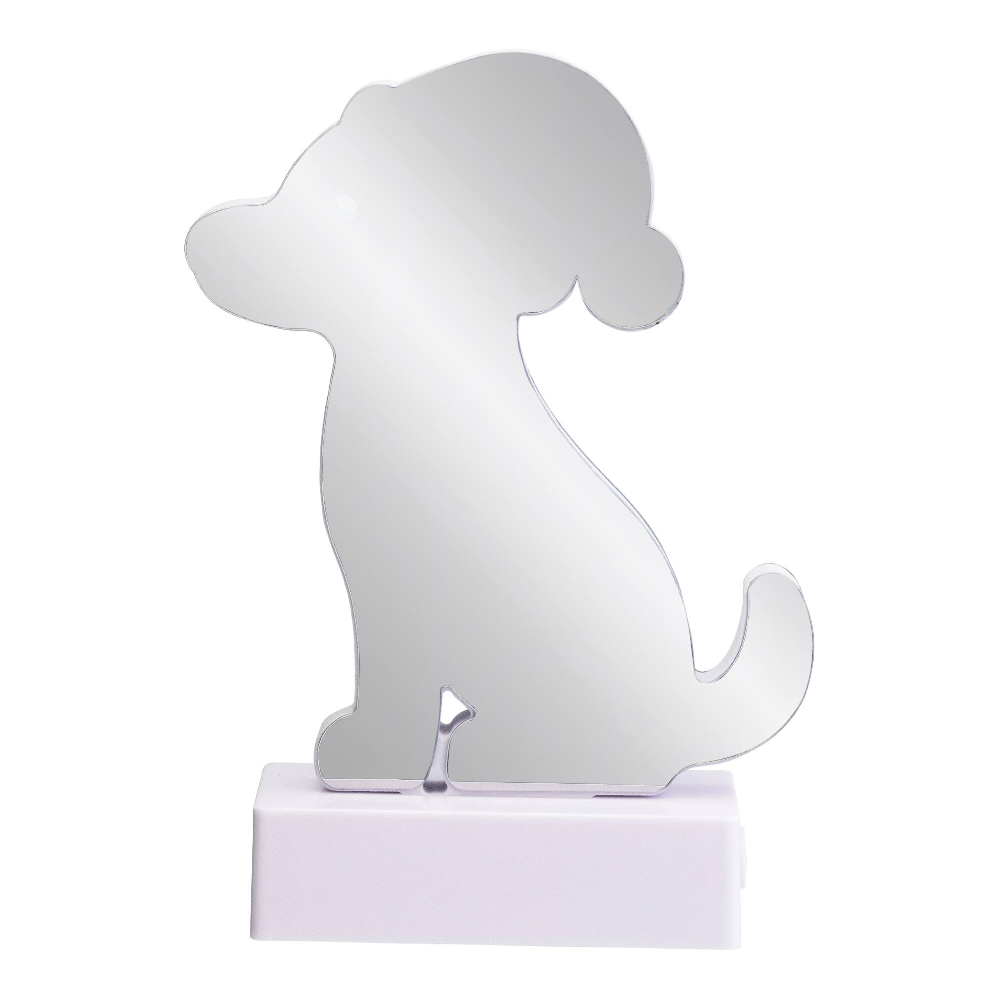 LED 3D Christmas Dog with Santa Hat Infinity Mirror - 8"
