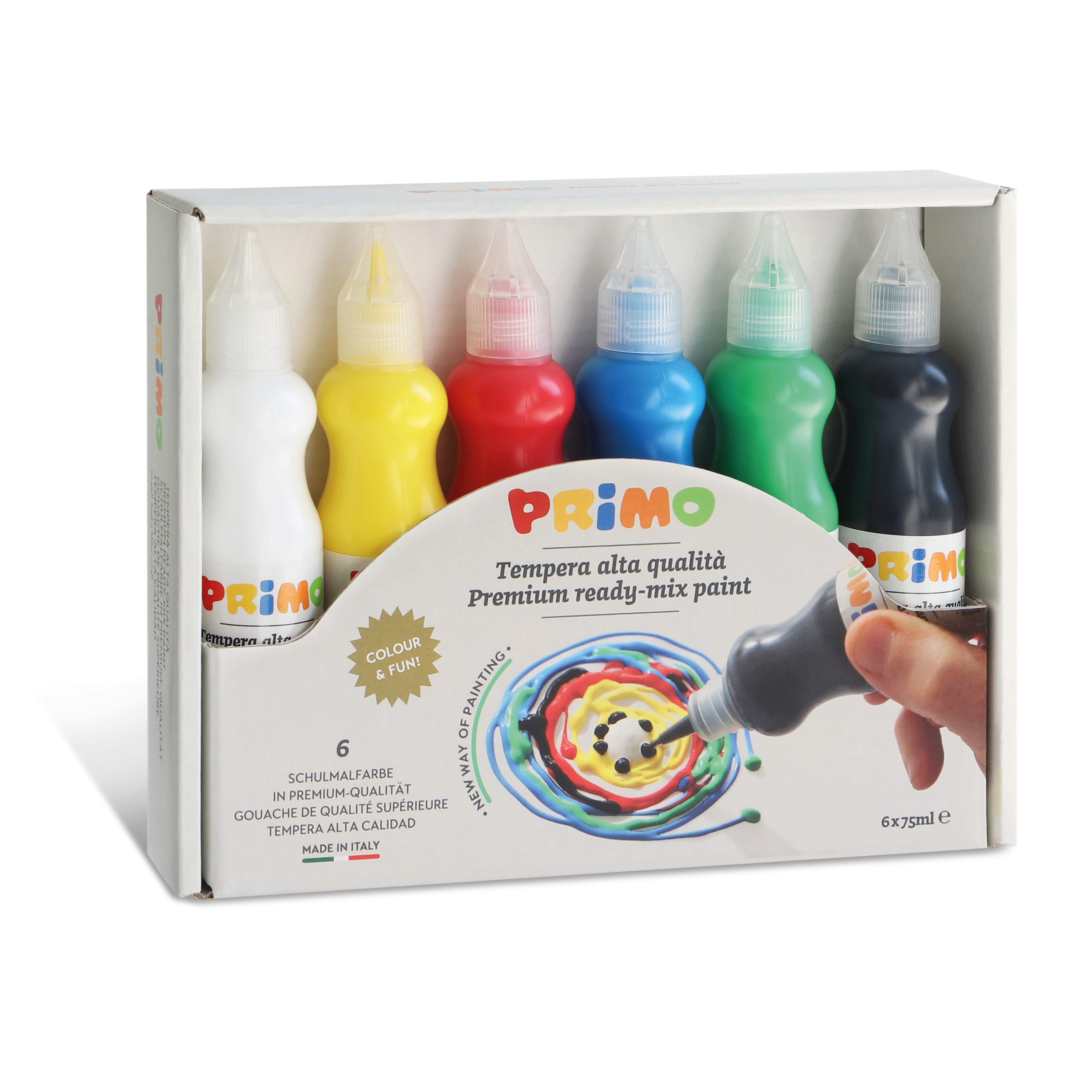 PRiMO Tempera 6 Color Paint Bottle Set