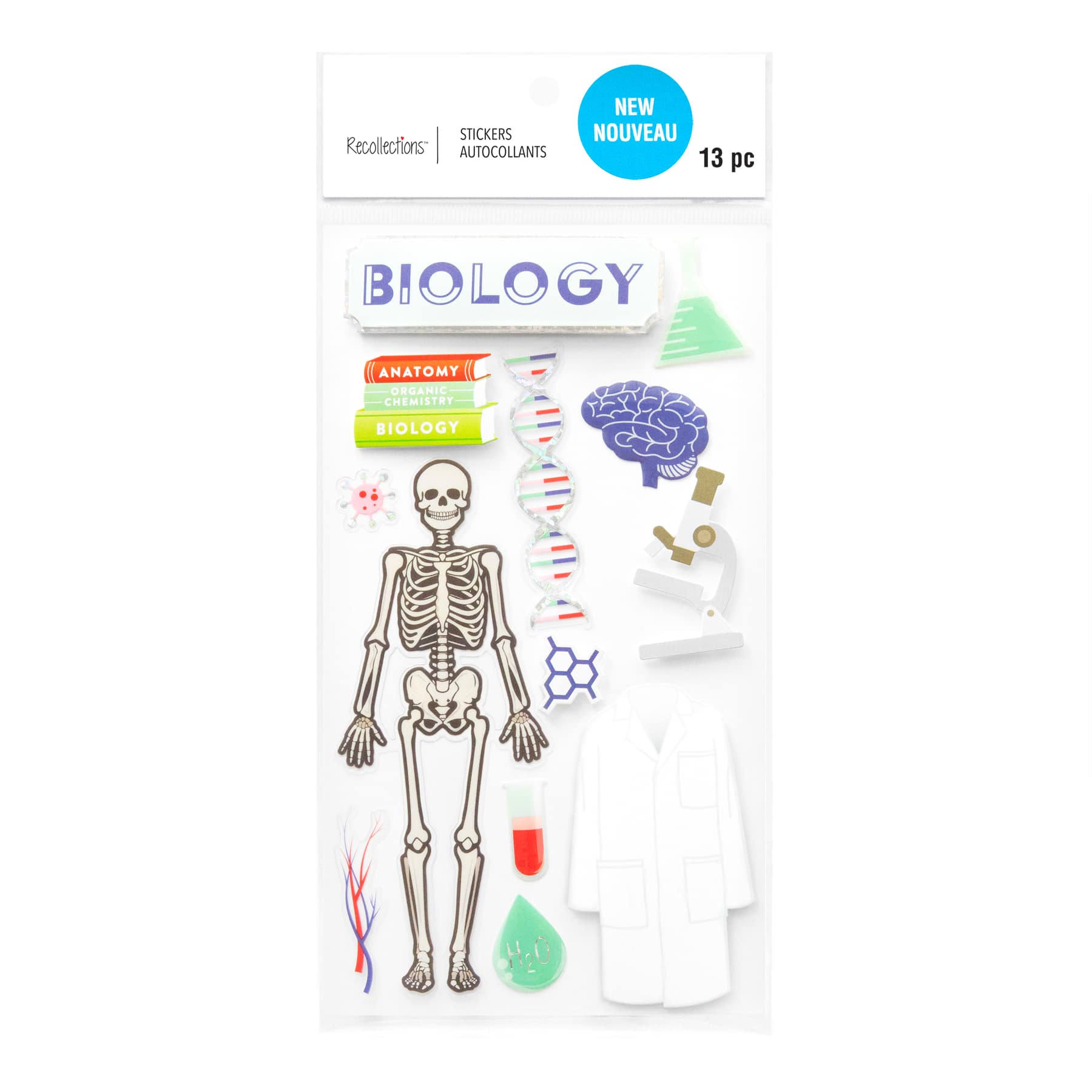 12 Pack: Biology Dimensional Stickers by Recollections™