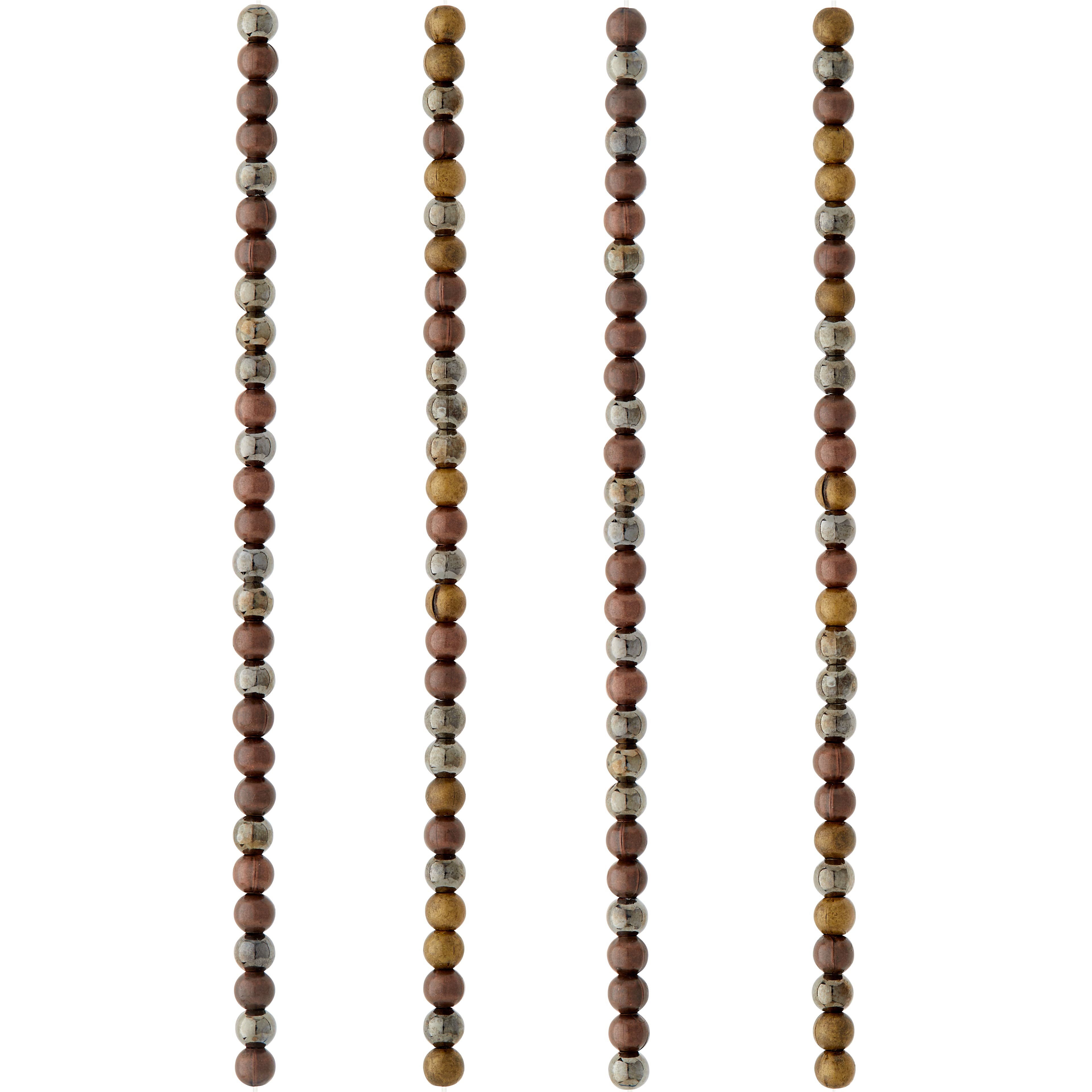 12 Pack: Metallic Mix Metal Round Beads, 3.5mm by Bead Landing™
