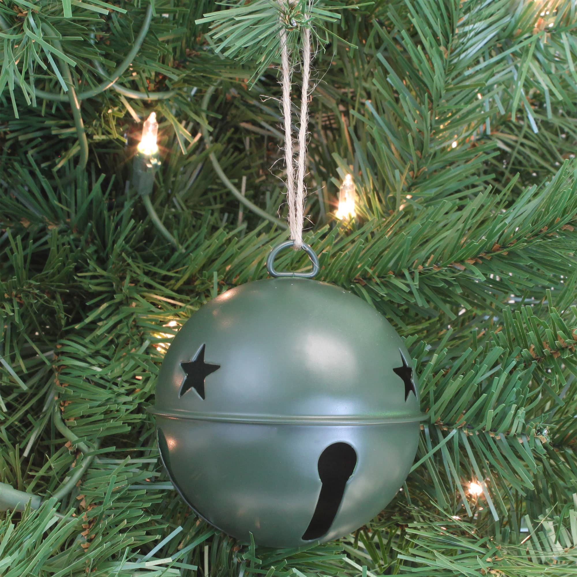 Haute Decor 6ct. 3.5" Green Jingle Bell Ornaments
