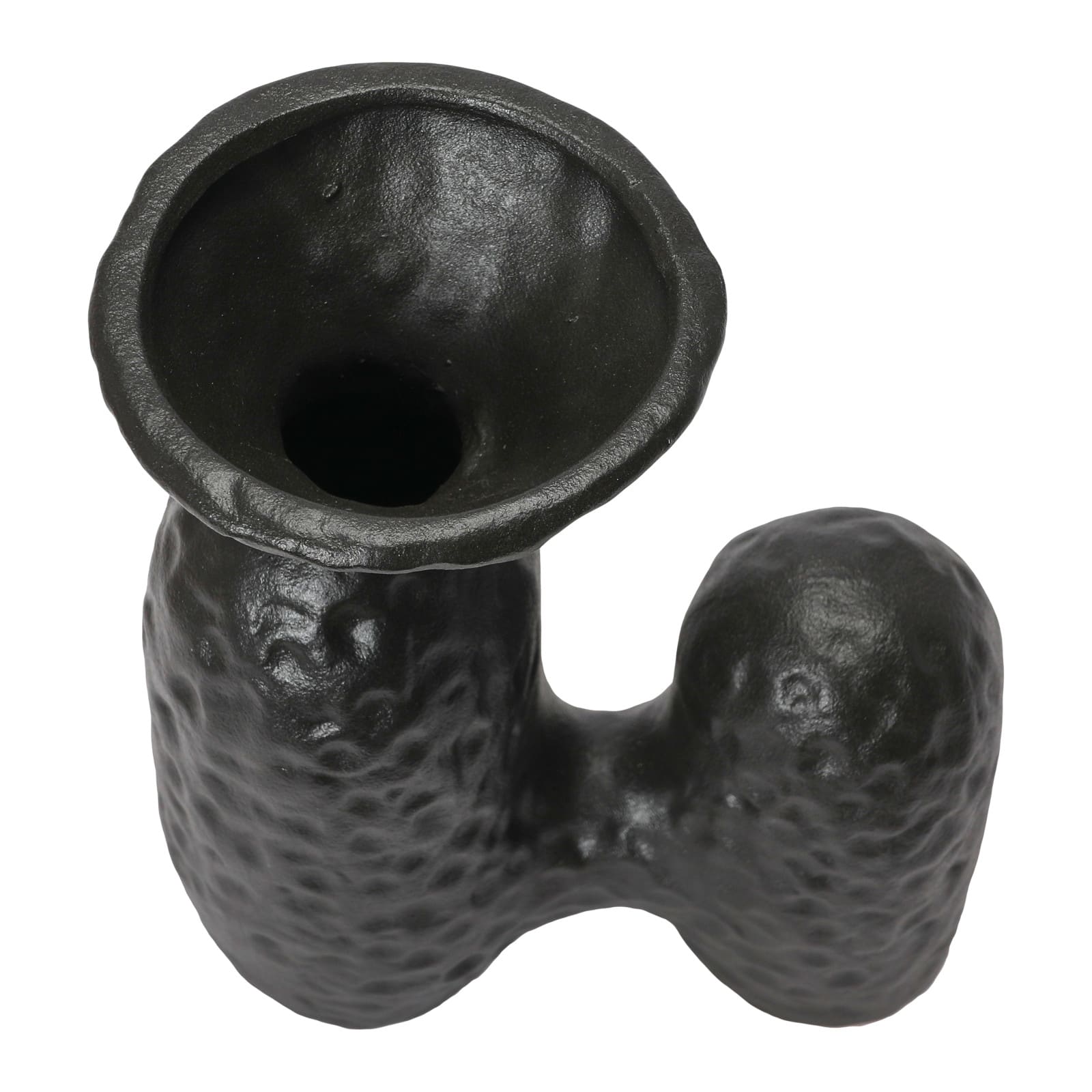 Hello Honey&#xAE; 8&#x22; Matte Black Textured Stoneware Sculptural Vase