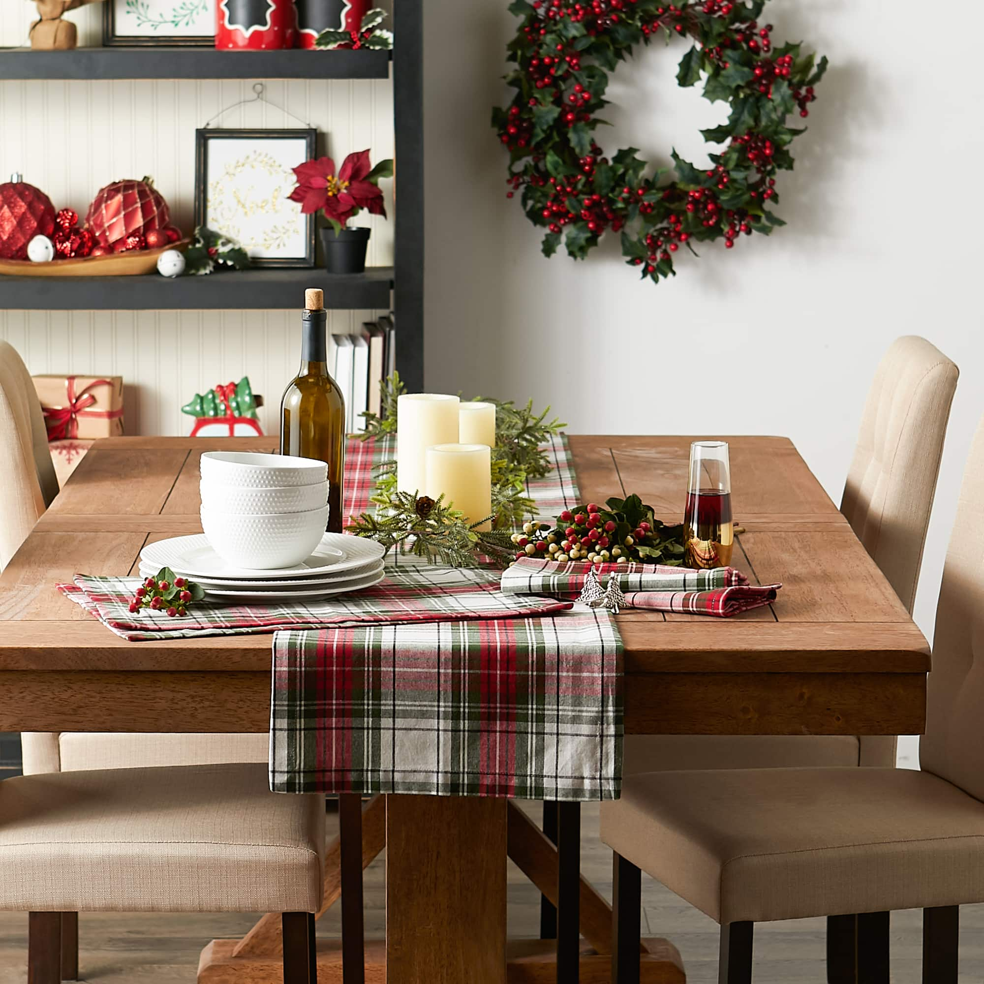 DII&#xAE; 72&#x22; Christmas Plaid Table Runner