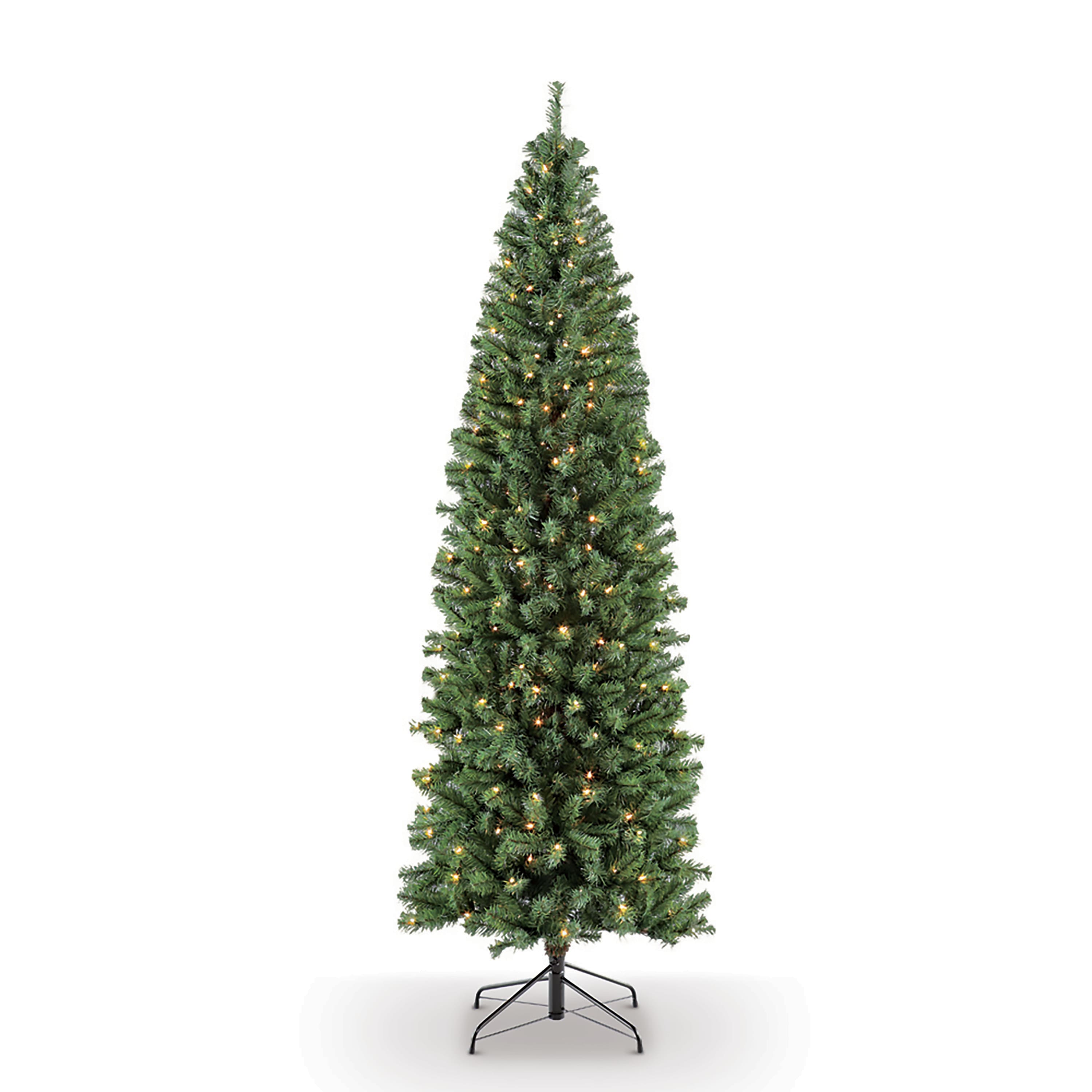7.5ft PreLit Northern Fir Pencil Artificial Christmas Tree, Clear