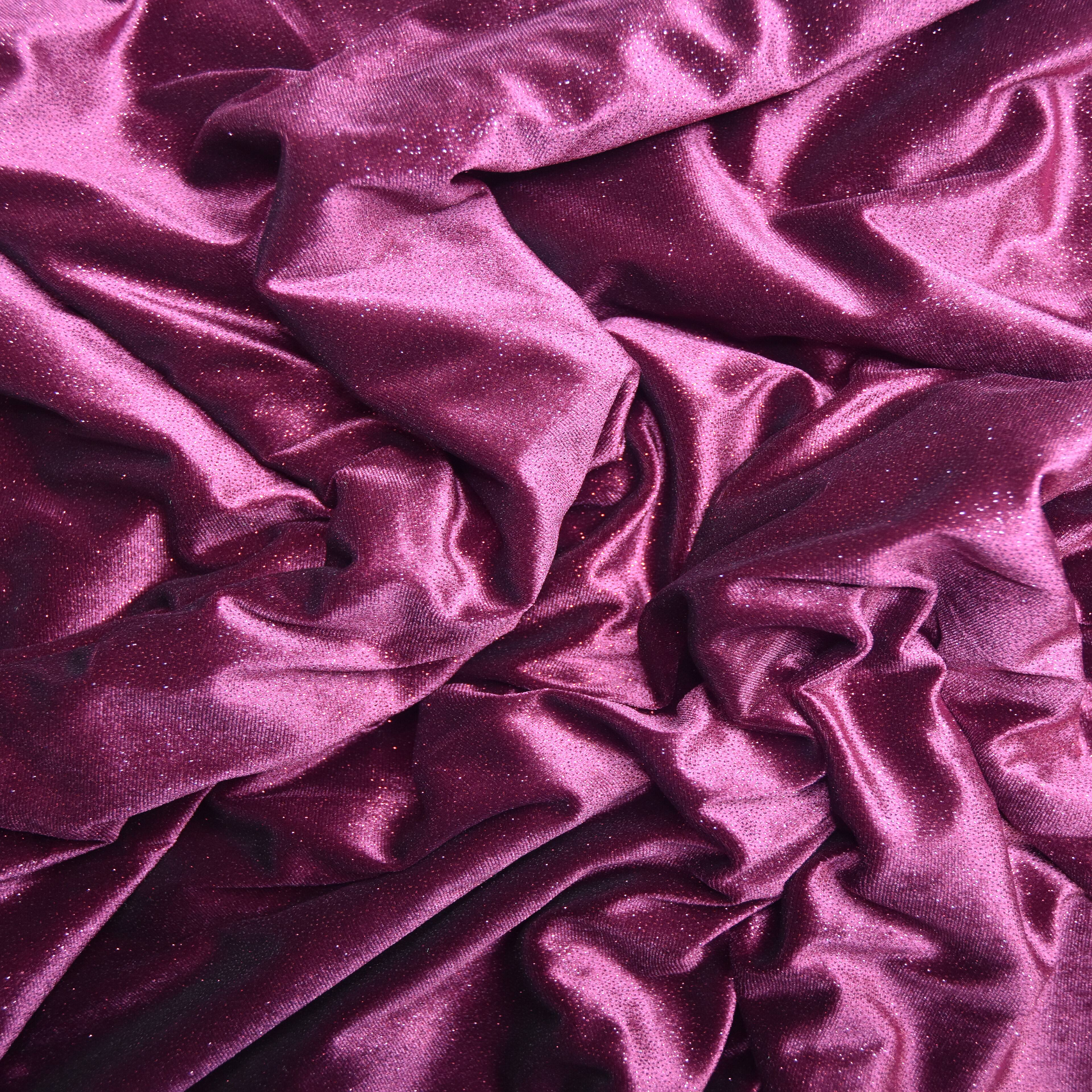 Feldman Maroon Sparkle Stretch Velvet Fabric