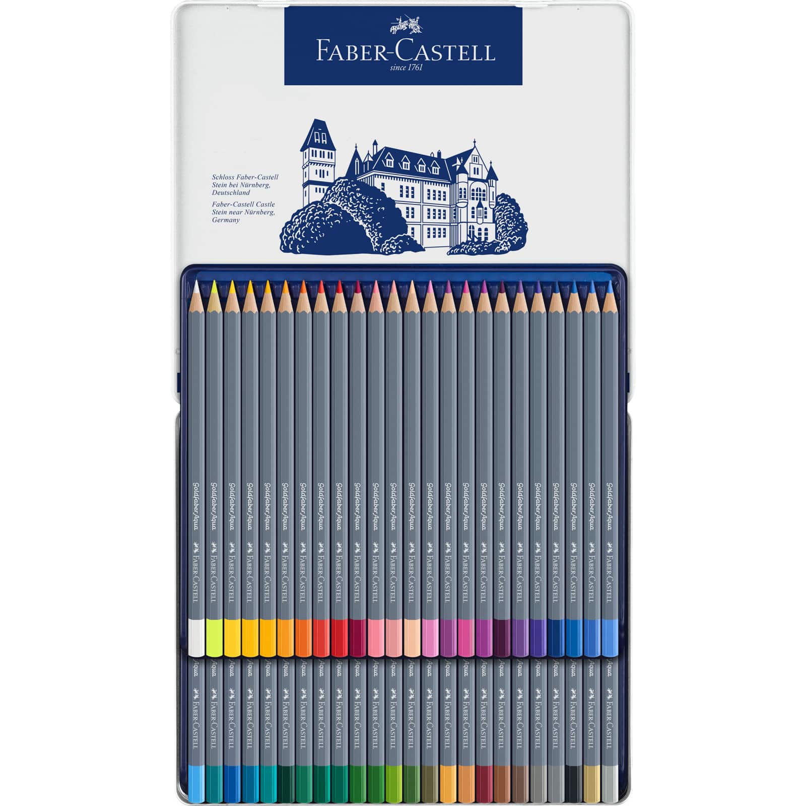 Faber-Castell&#xAE; Goldfaber Aqua 48 Color Watercolor Pencil Tin Set