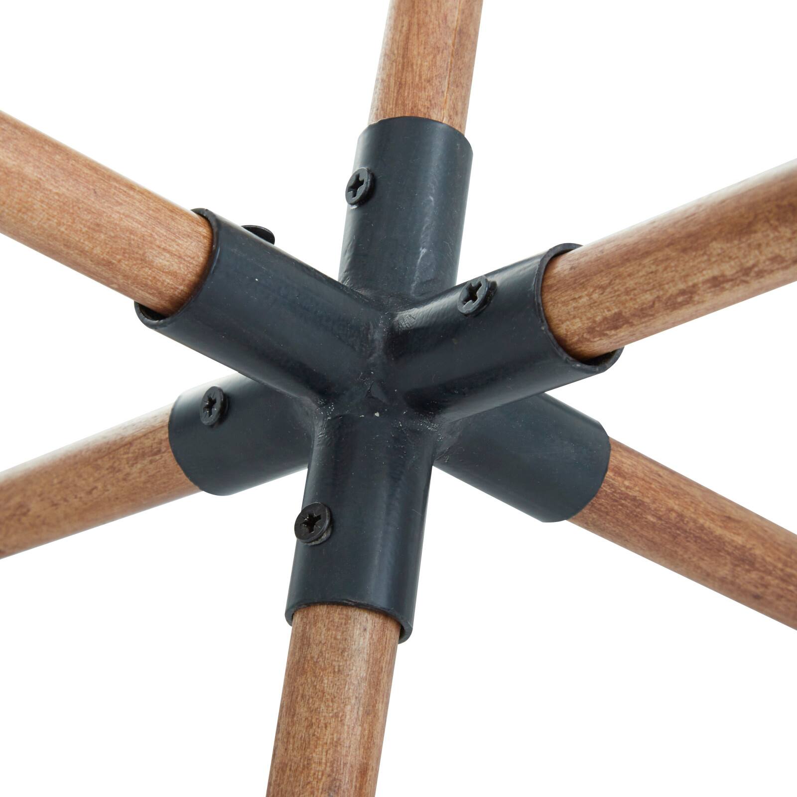 Set of 2 Brown Wood Industrial Sculptures, 6" x 6" x 5"