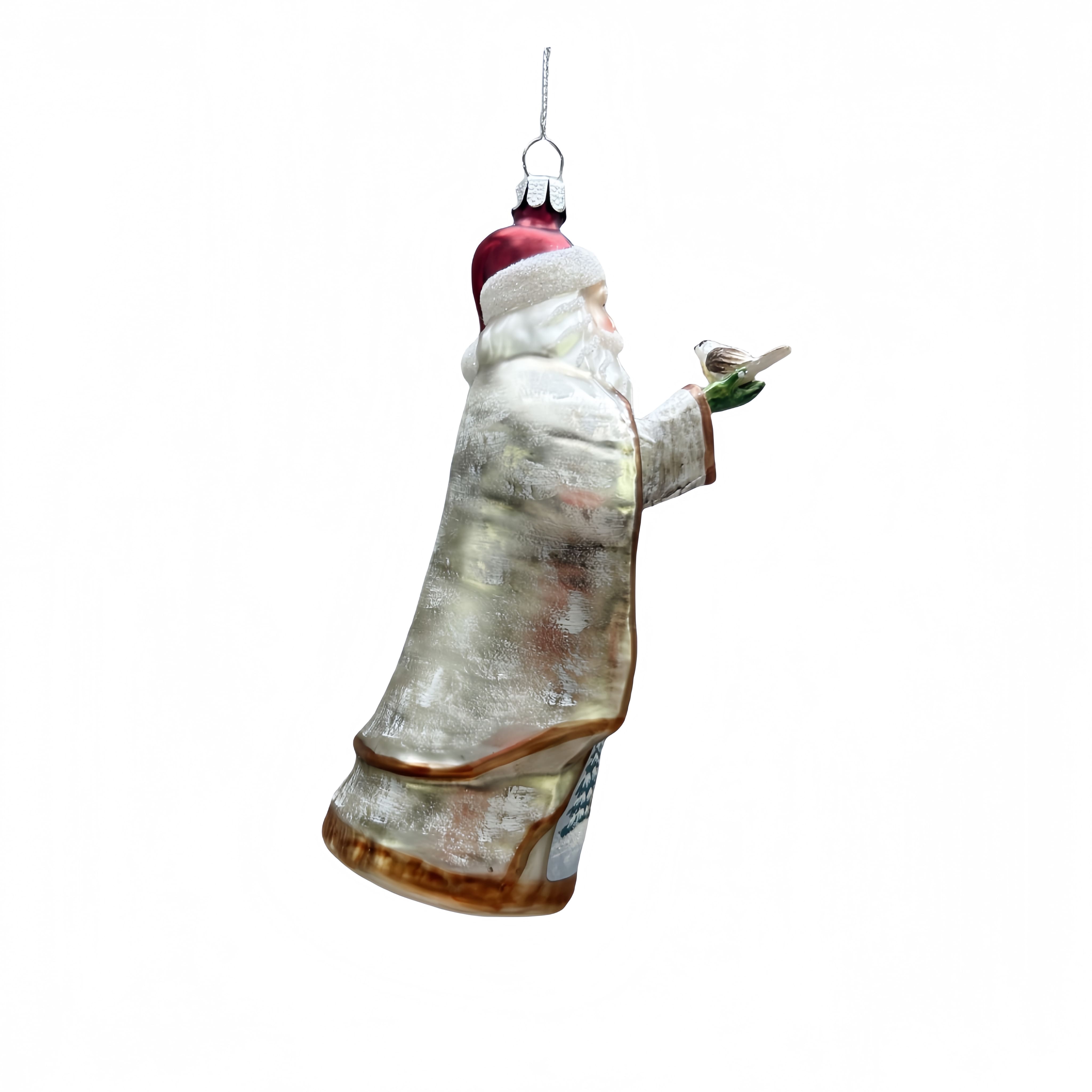 5.75&#x22; Santa with Racoon Glass Ornament by Ashland&#xAE;