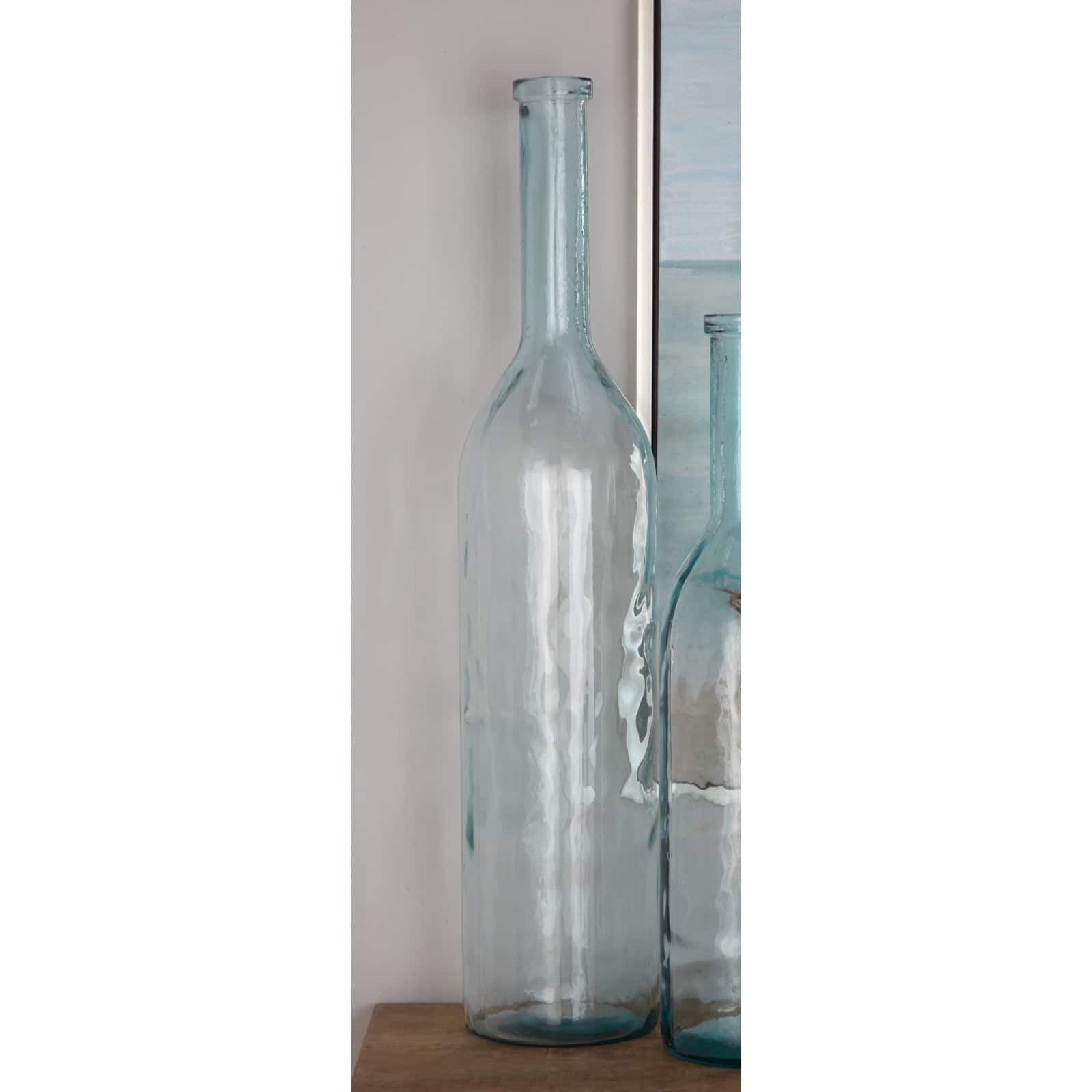 40&#x22; Blue Glass Farmhouse Vase