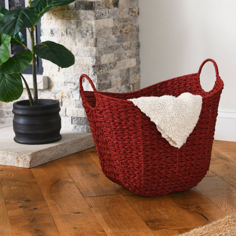 Household Essentials 17.5" Woven Paper Rope Basket with Handles