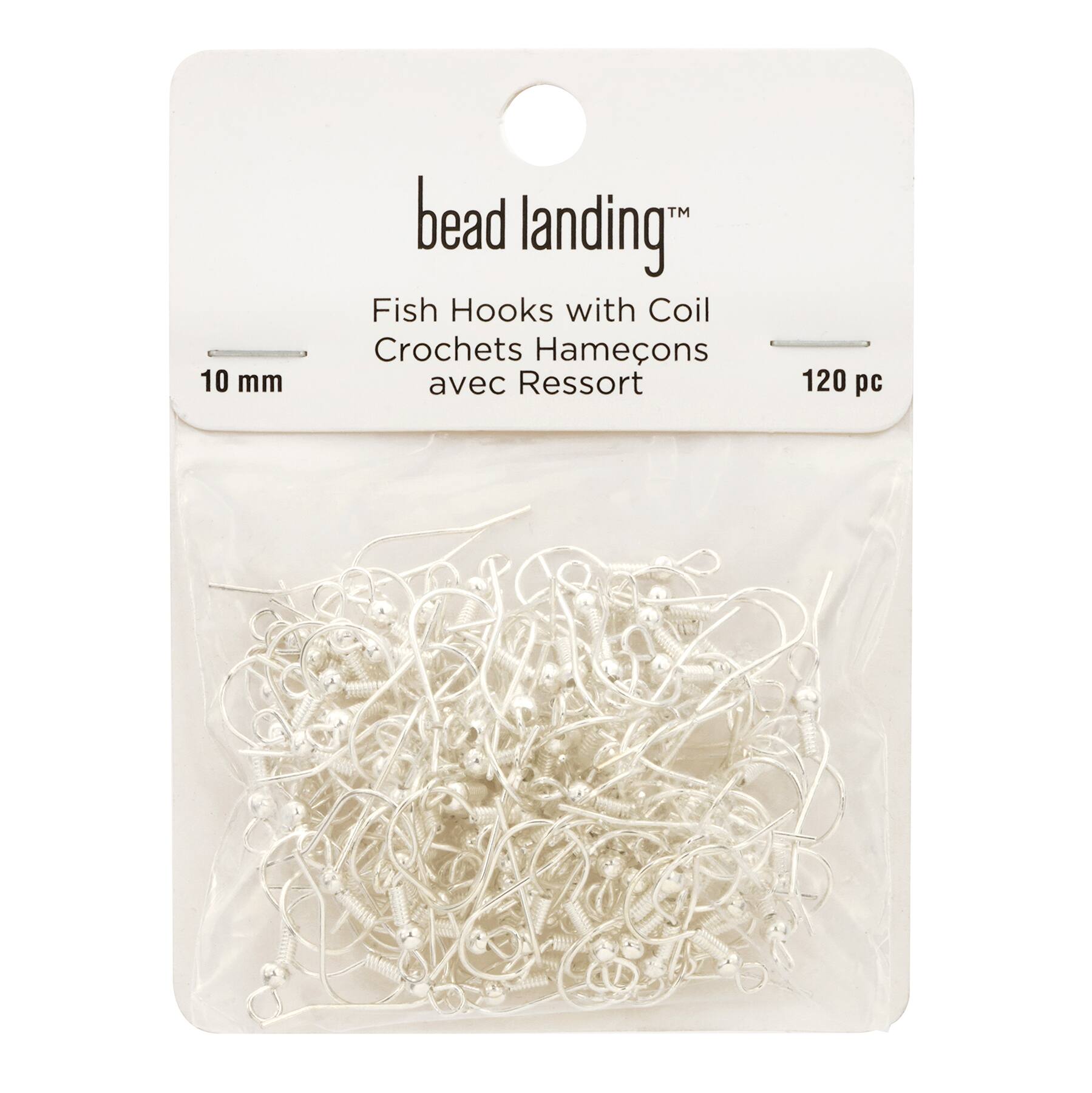 Bead Landing Fish Hooks With Coil - Gold - 120 ct